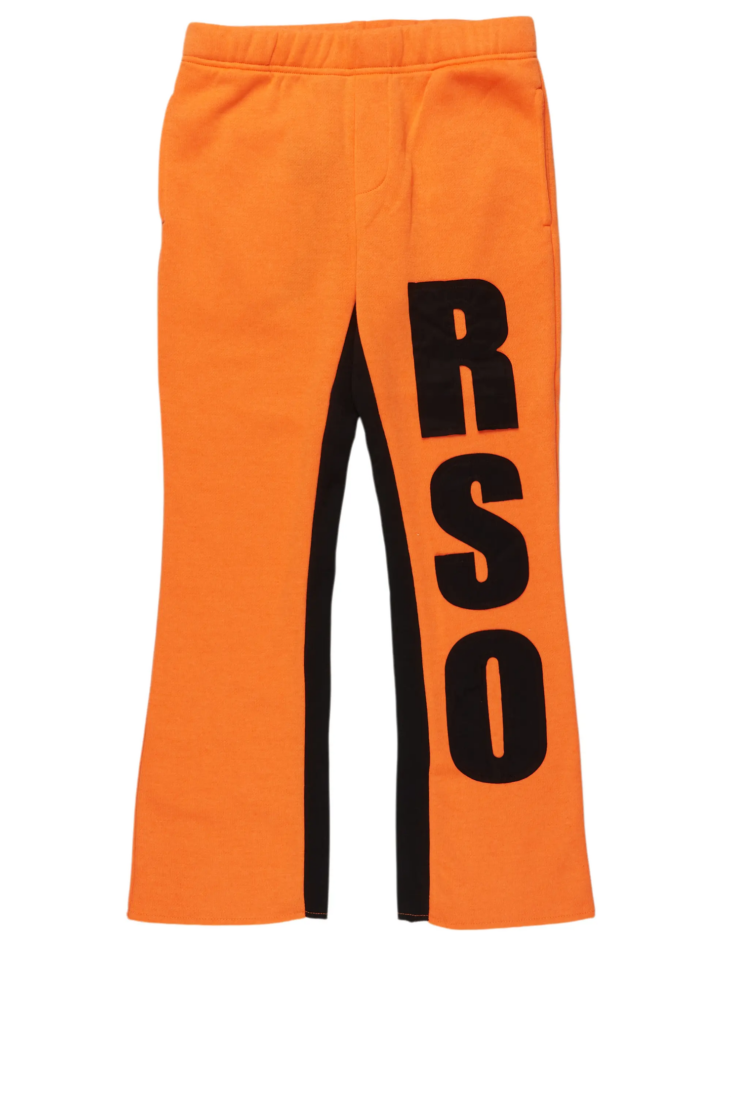 Boys Uko Orange Stacked Baggy Flare Pant