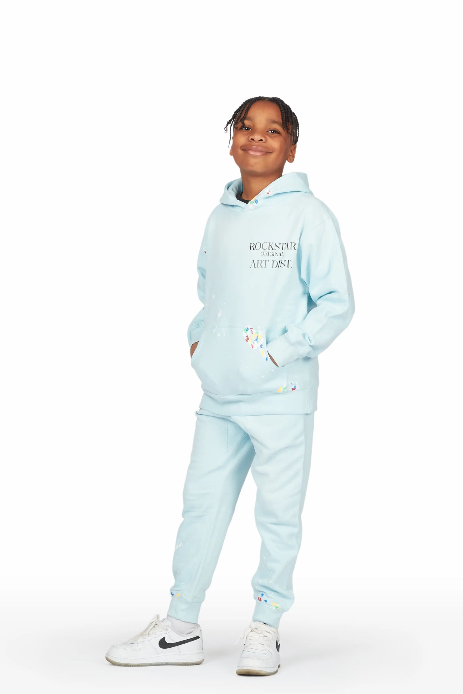 Boys Palmer Sky Blue Hoodie Track Set