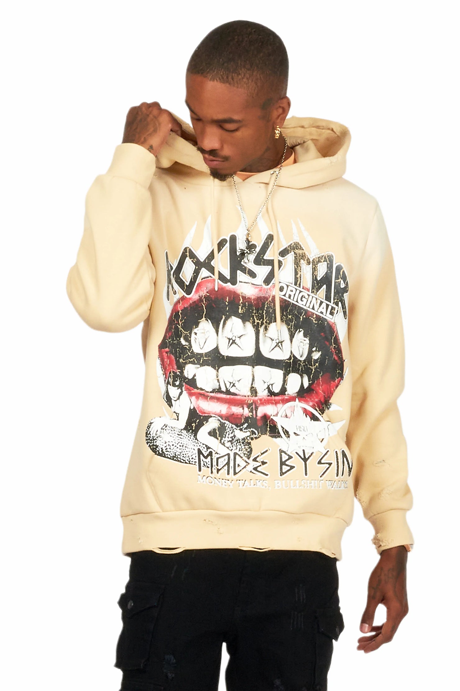 Gard Beige Graphic Hoodie