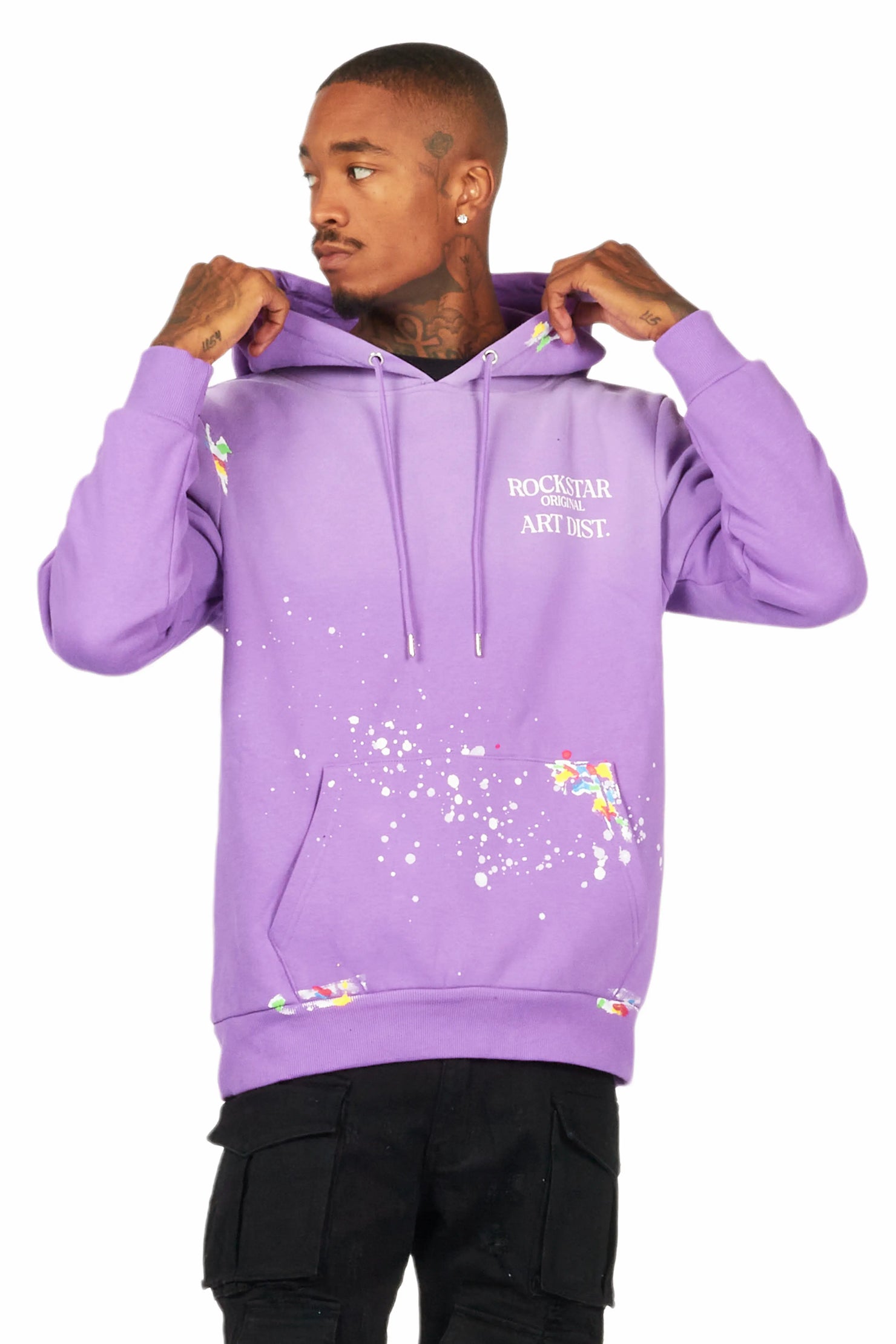 Rockstar Art Dist. Purple Graphic Hoodie