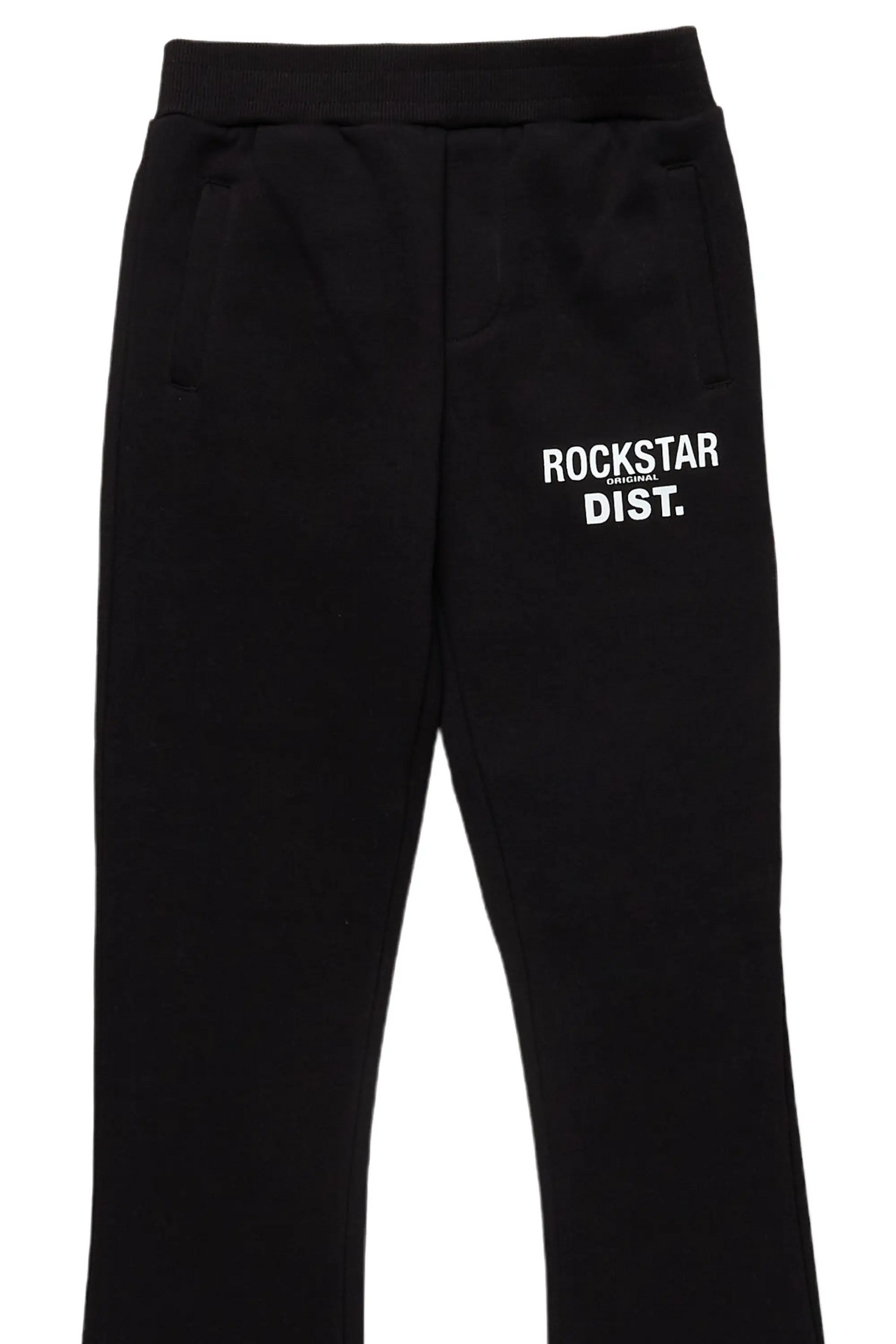 Girls Alpanna Black Super Stacked Trackpant