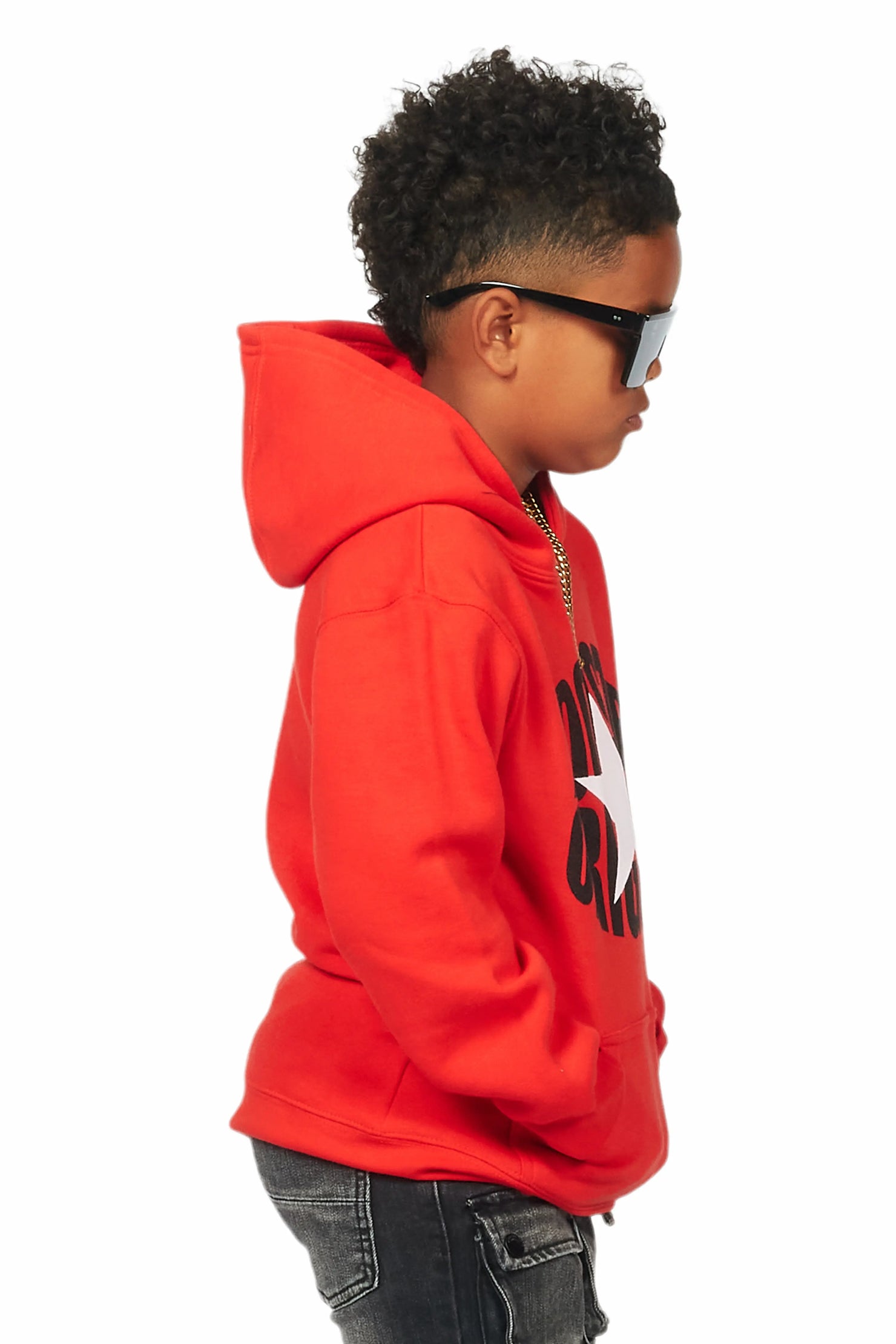 Boys Ezra Red Graphic Hoodie