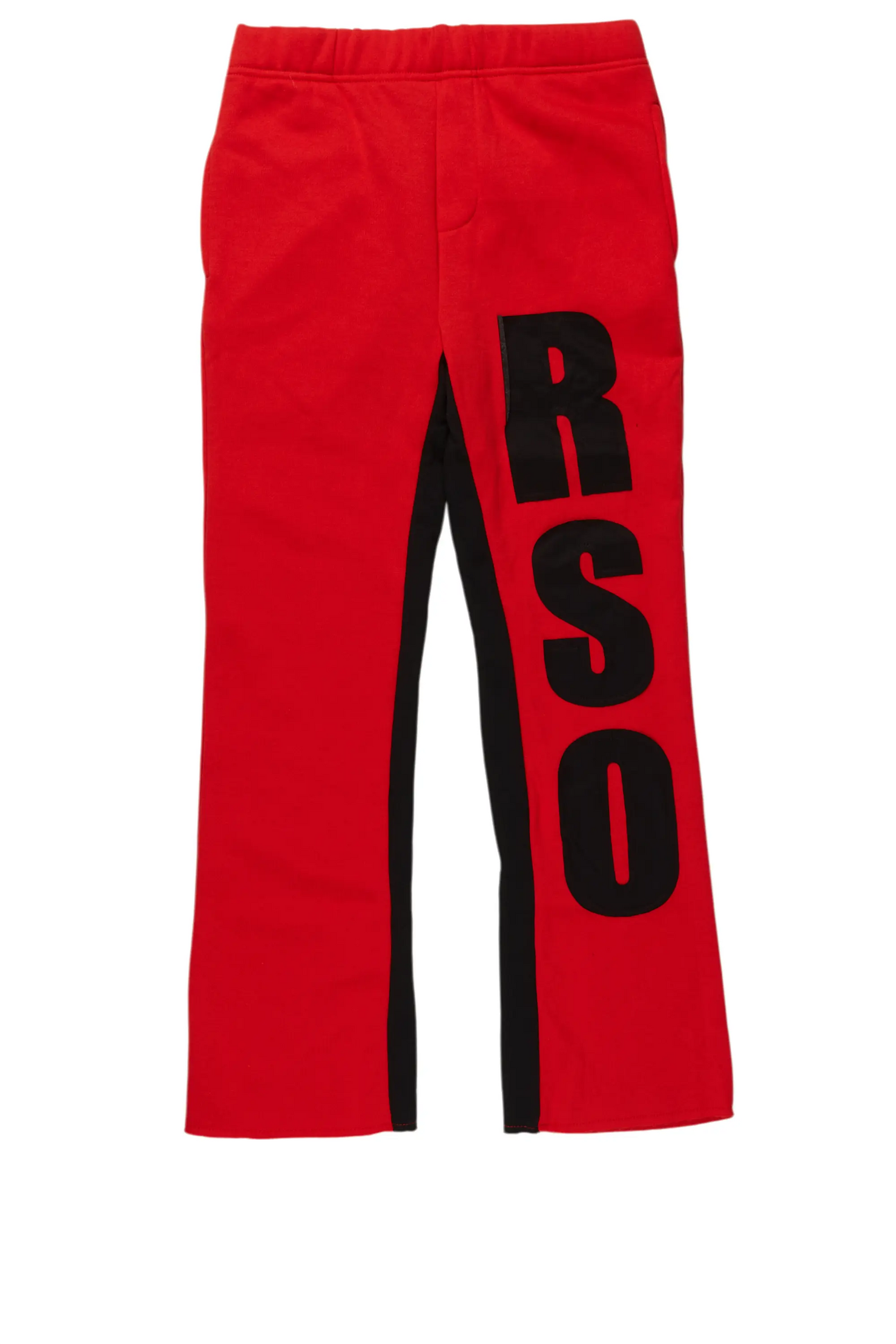 Boys Uko Red Stacked Baggy Flare Pant