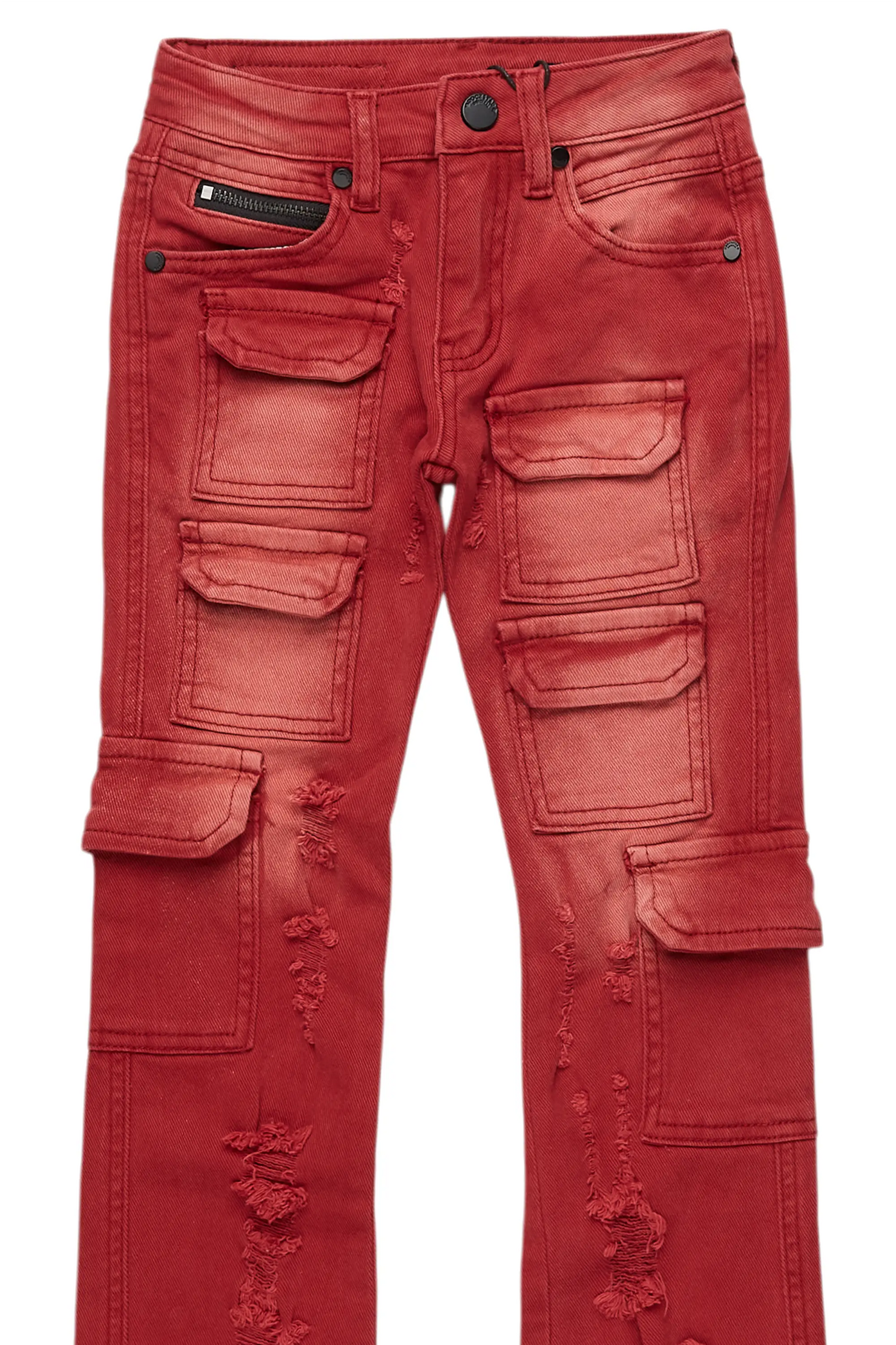 Boys Kade Red Stacked Flare Jean