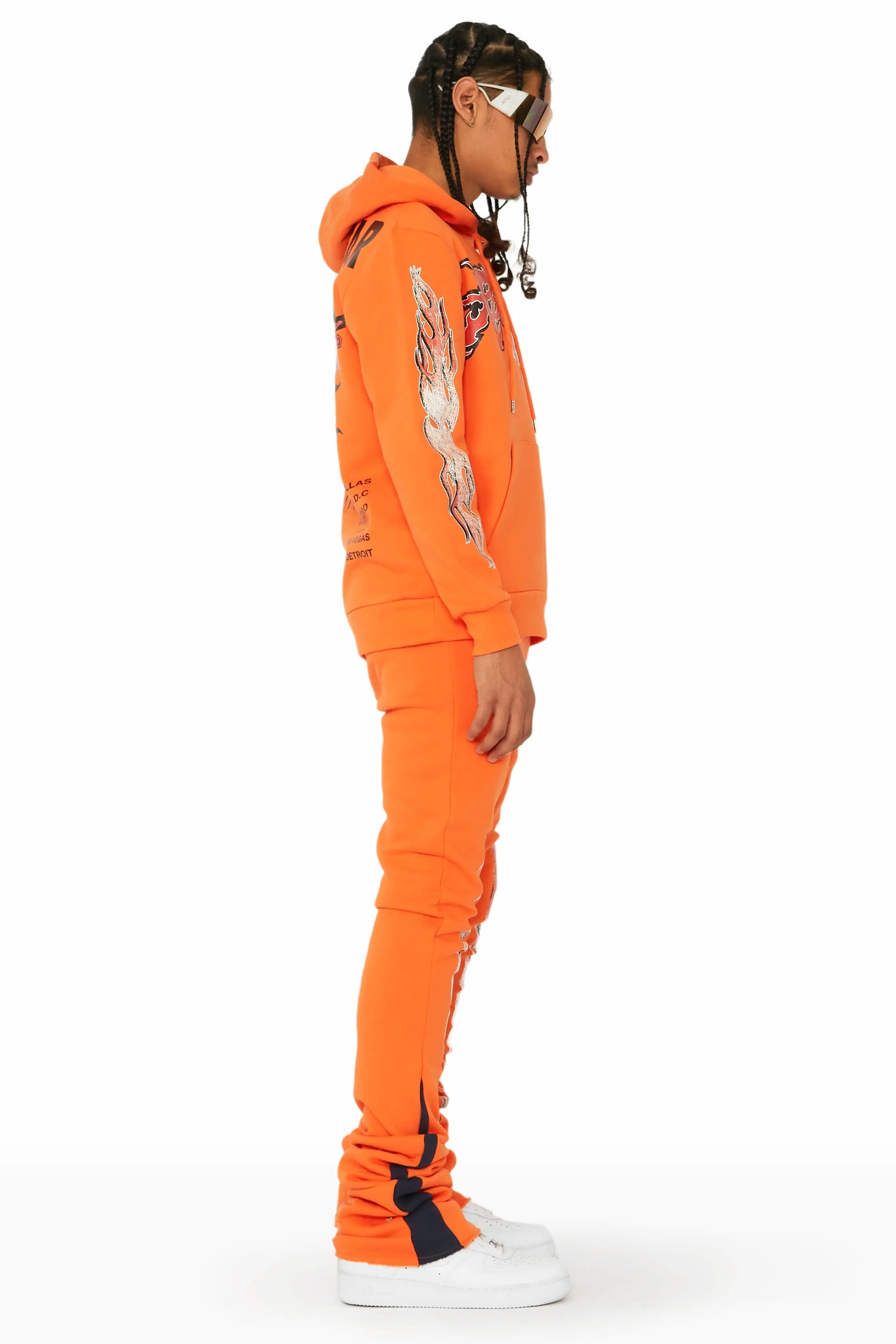 Yash Orange Super Stacked Flare Pant Set