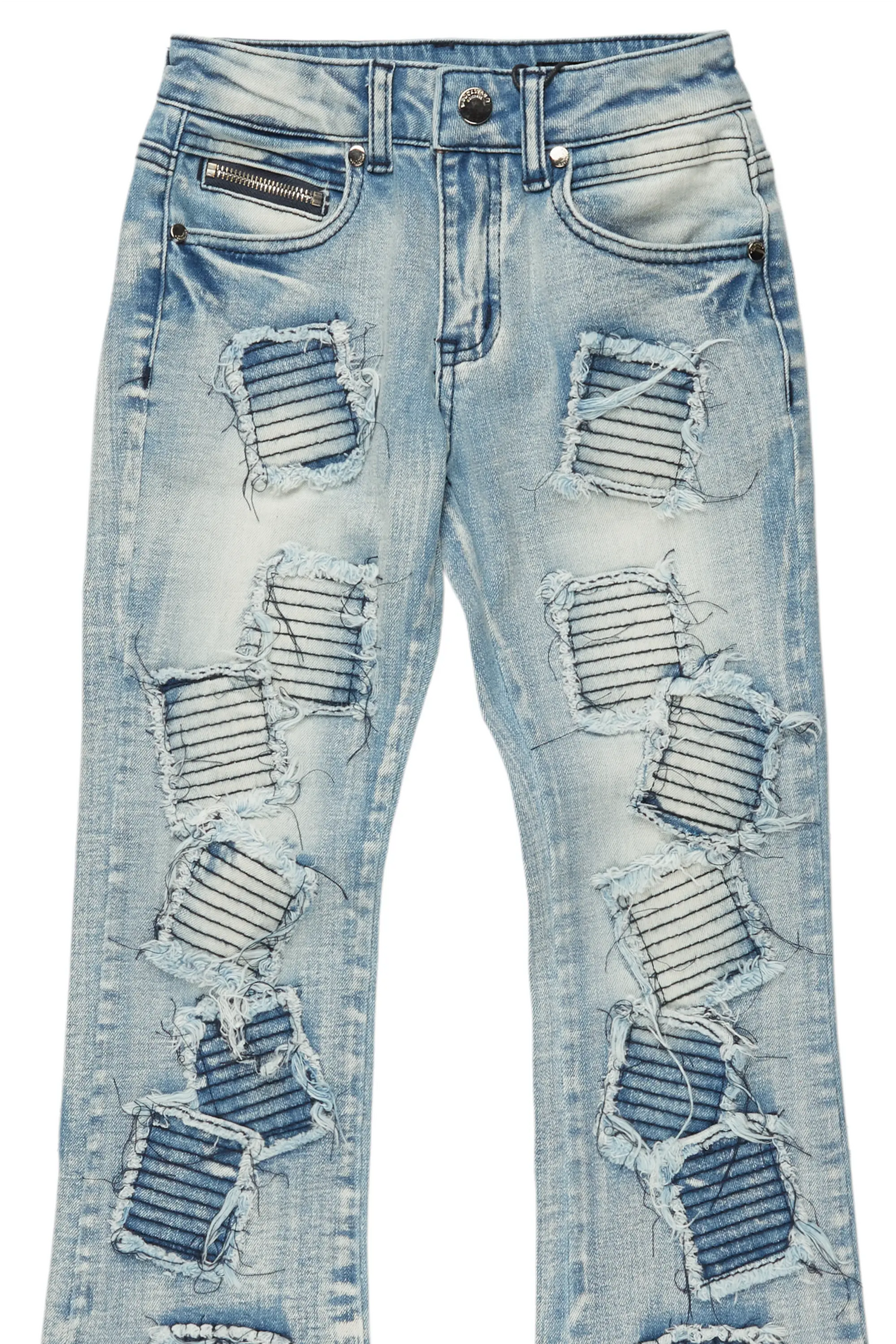 Boys Gawel Blue Stacked Flare Jean