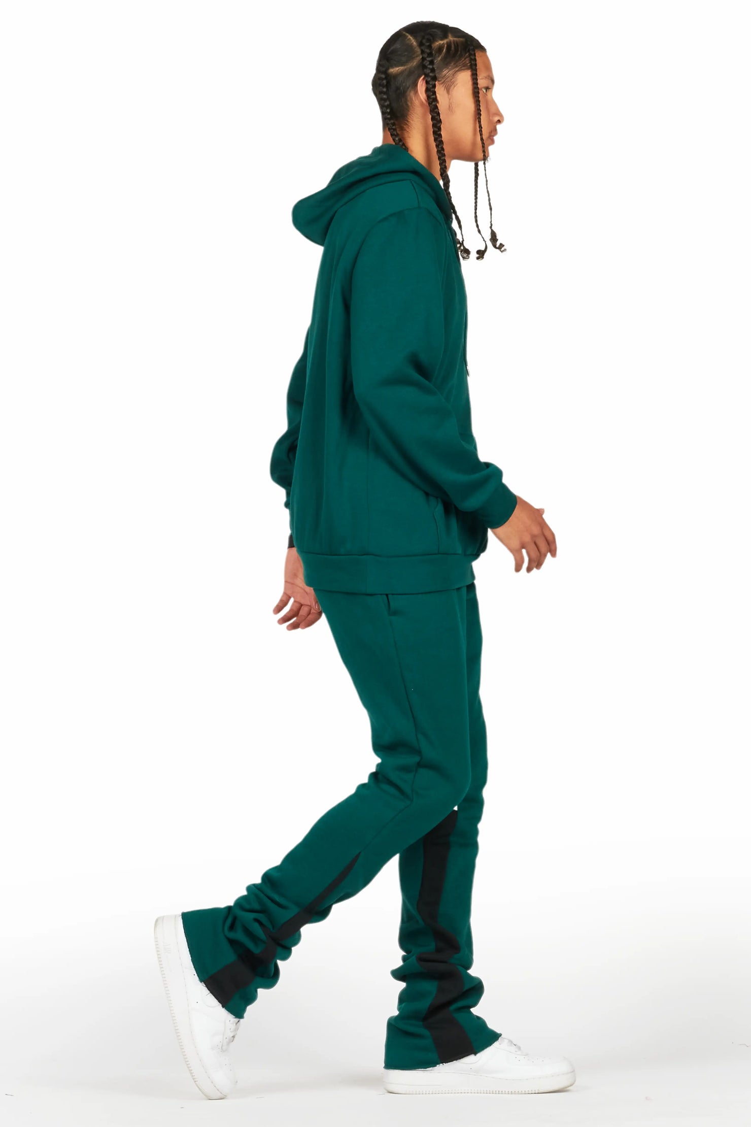 Briggs Dark Green Hoodie/Stacked Flare Track Set