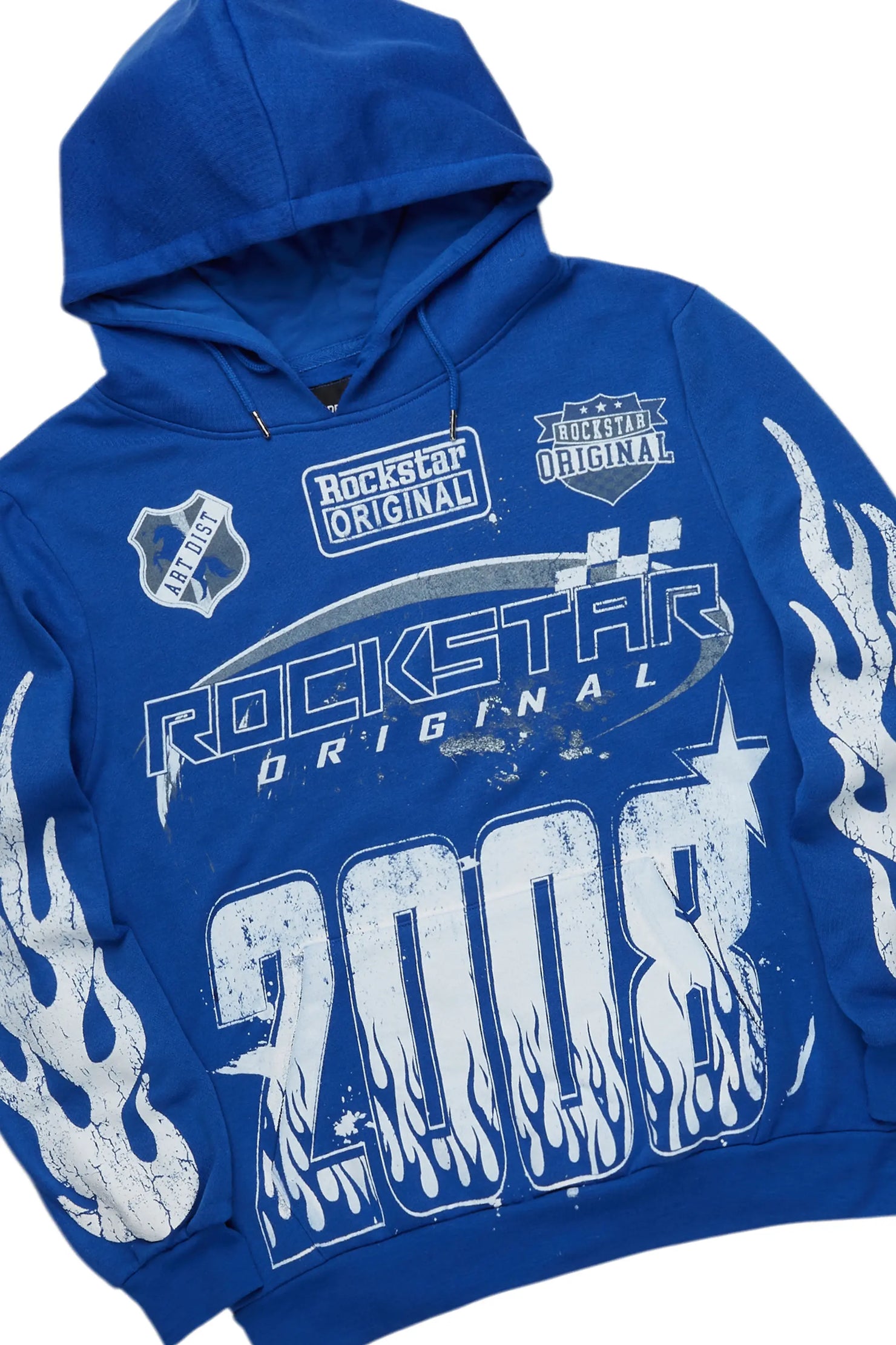 Amos Royal Blue Stacked Flare Hoodie Track Set