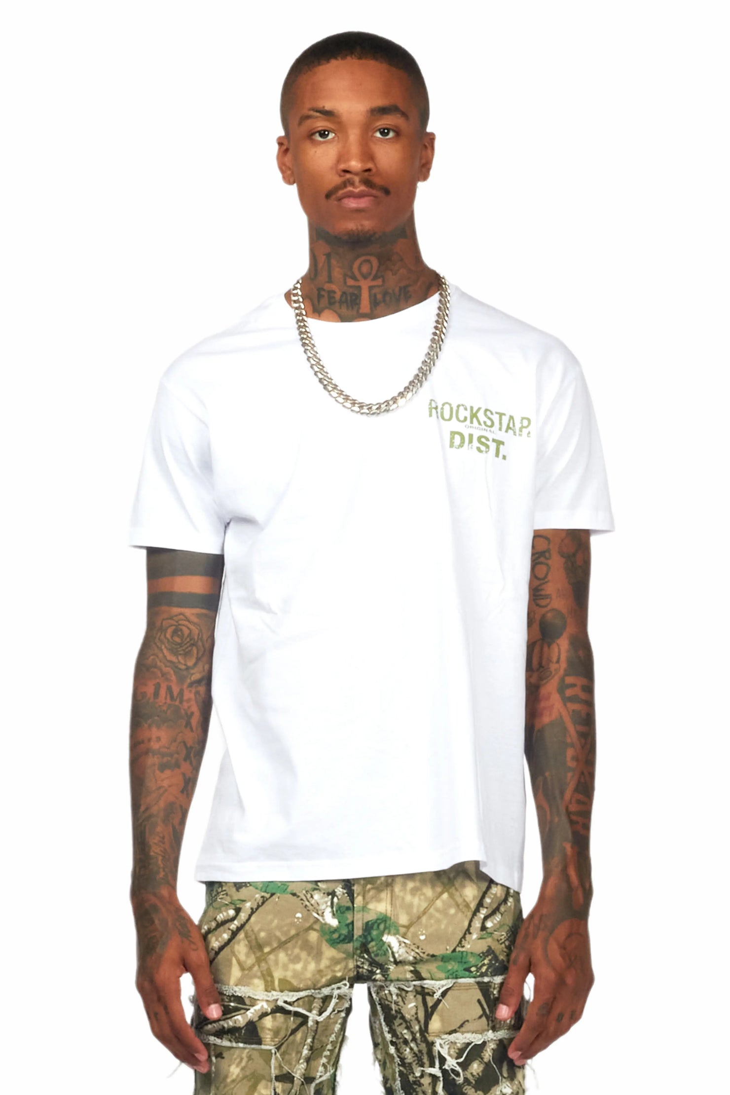 Lake White/Green Graphic T-Shirt