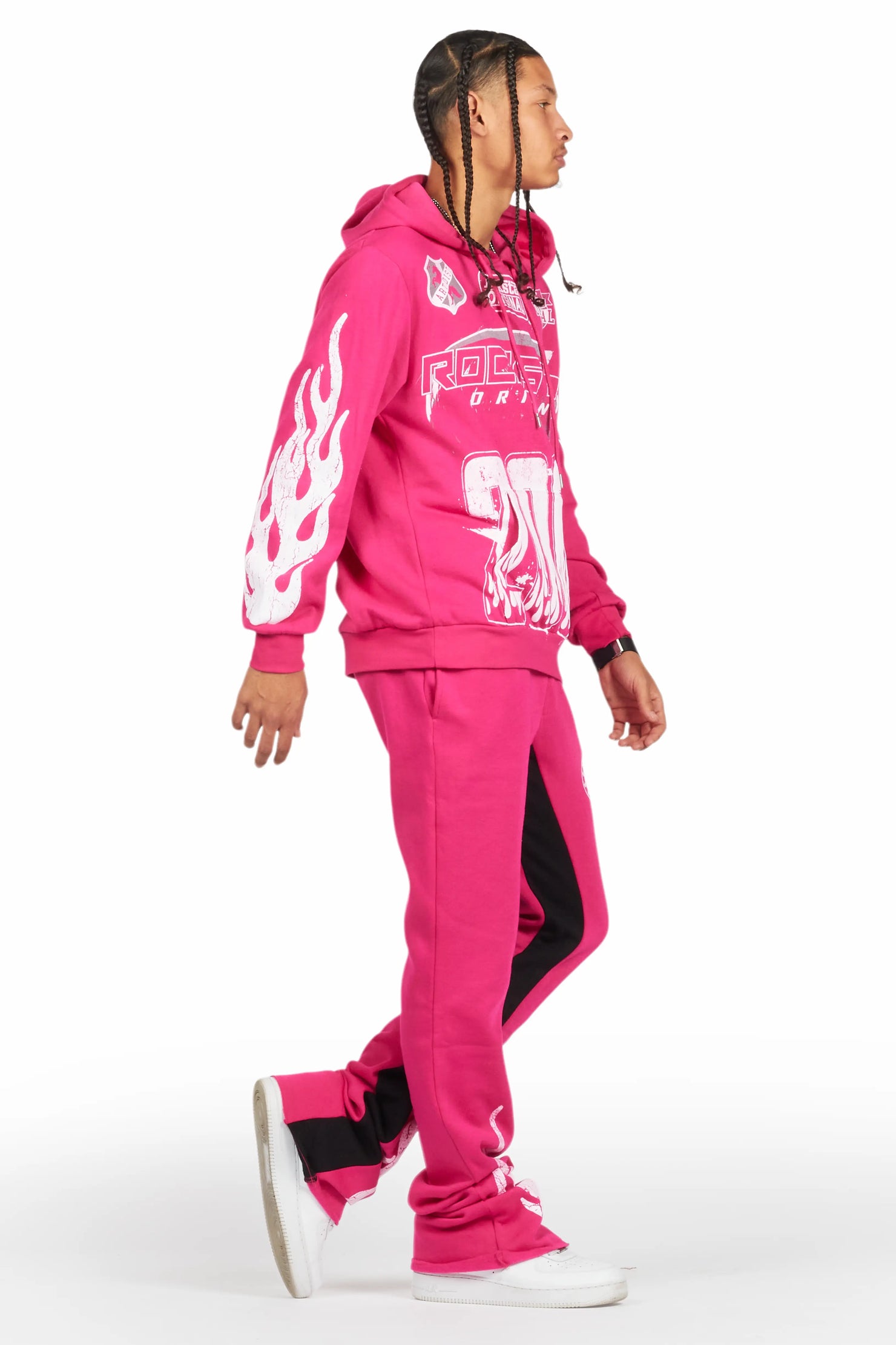 Amos Fuchsia Hoodie/Baggy Track Pant Set