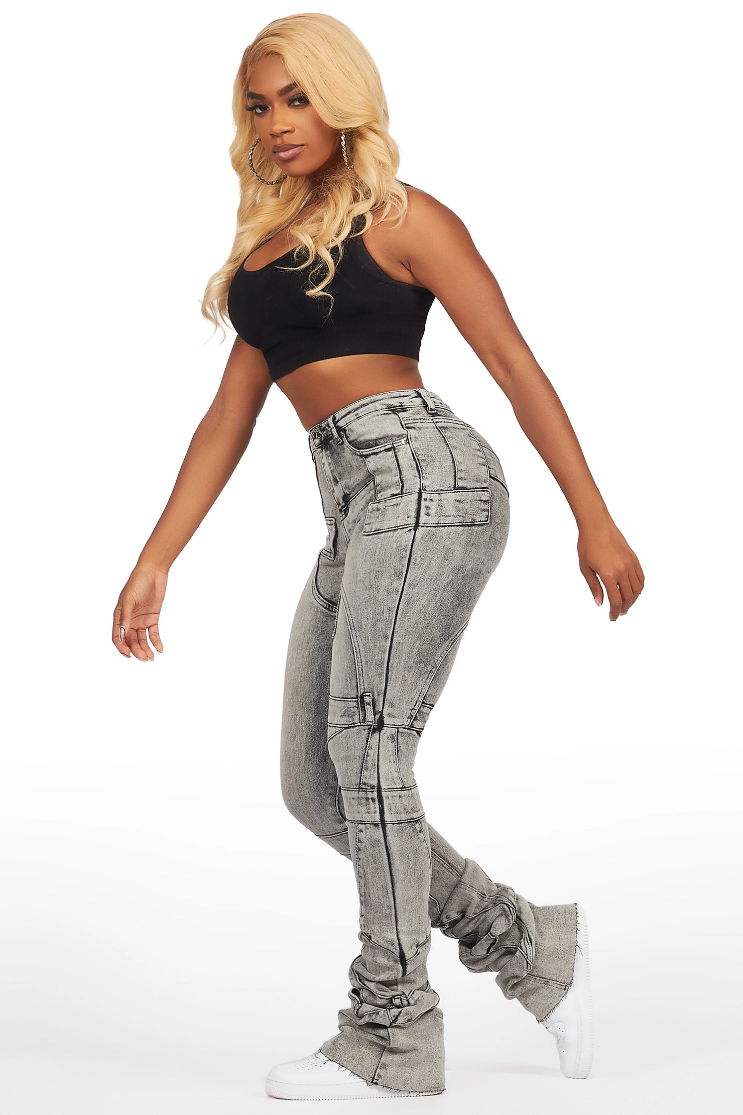 Wynter Grey Wash Super Stacked Jean