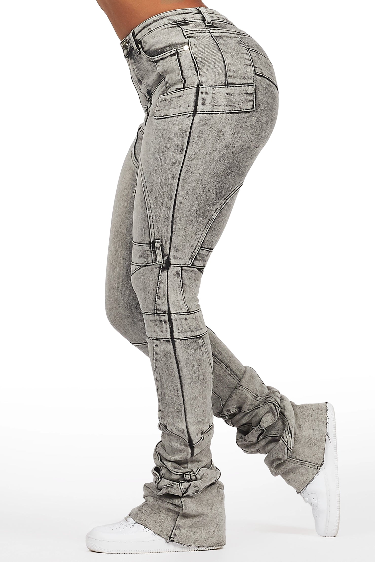 Wynter Grey Wash Super Stacked Jean