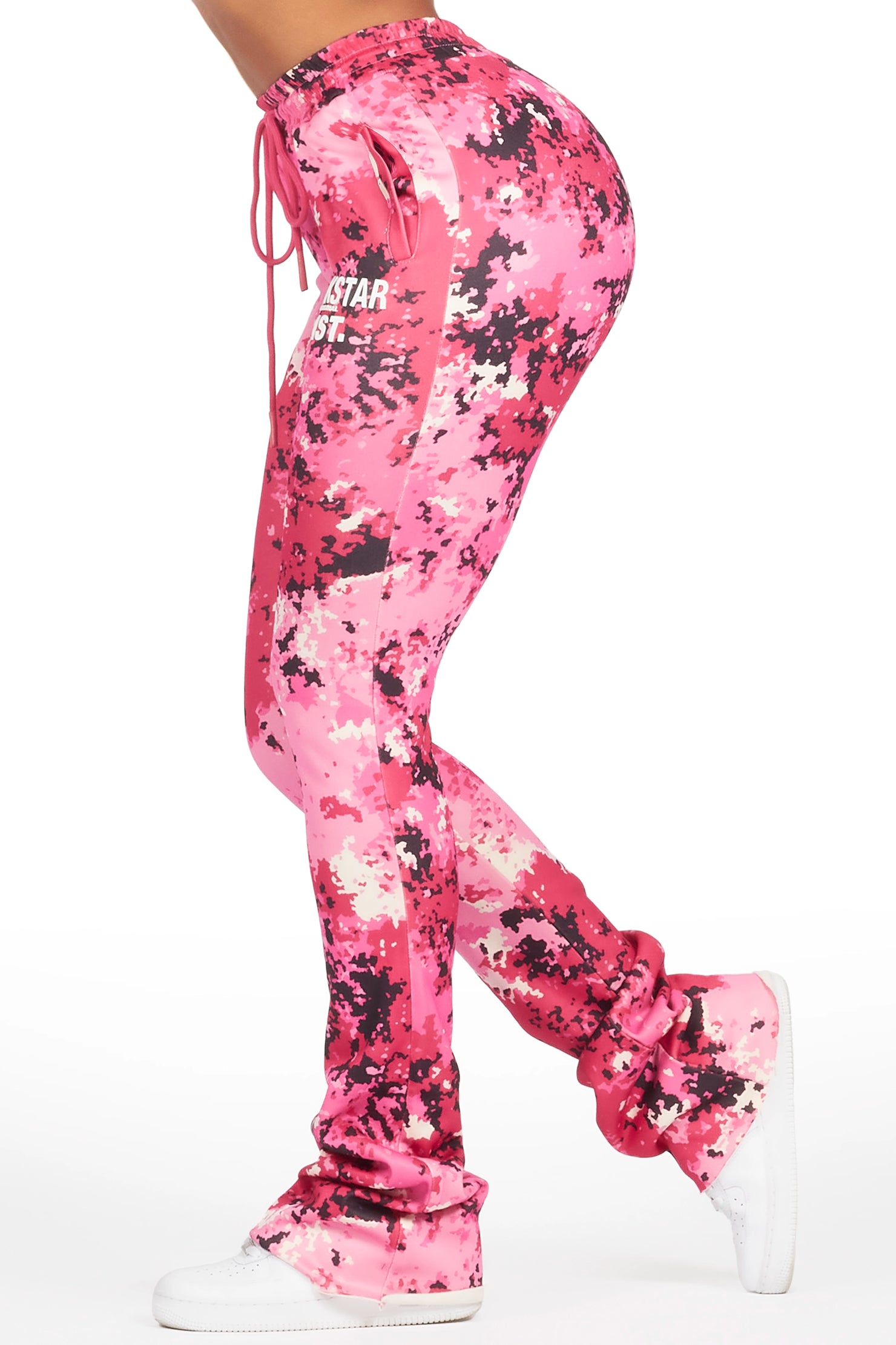 Juliana Pink Digital Camo Super Stacked Track Pant