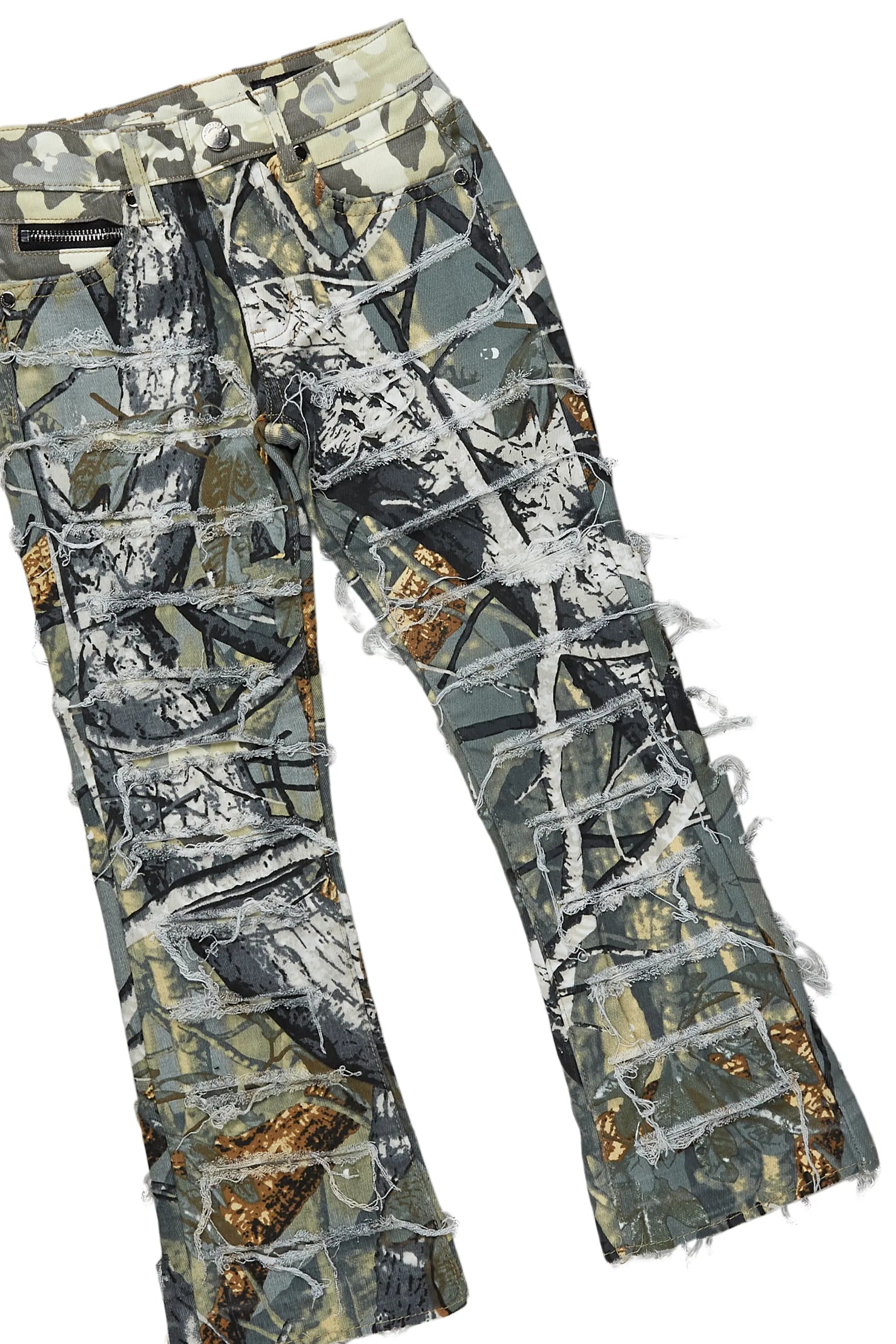 Boys Bridger Tree Camo Hoodie/Stacked Flare Jean Set