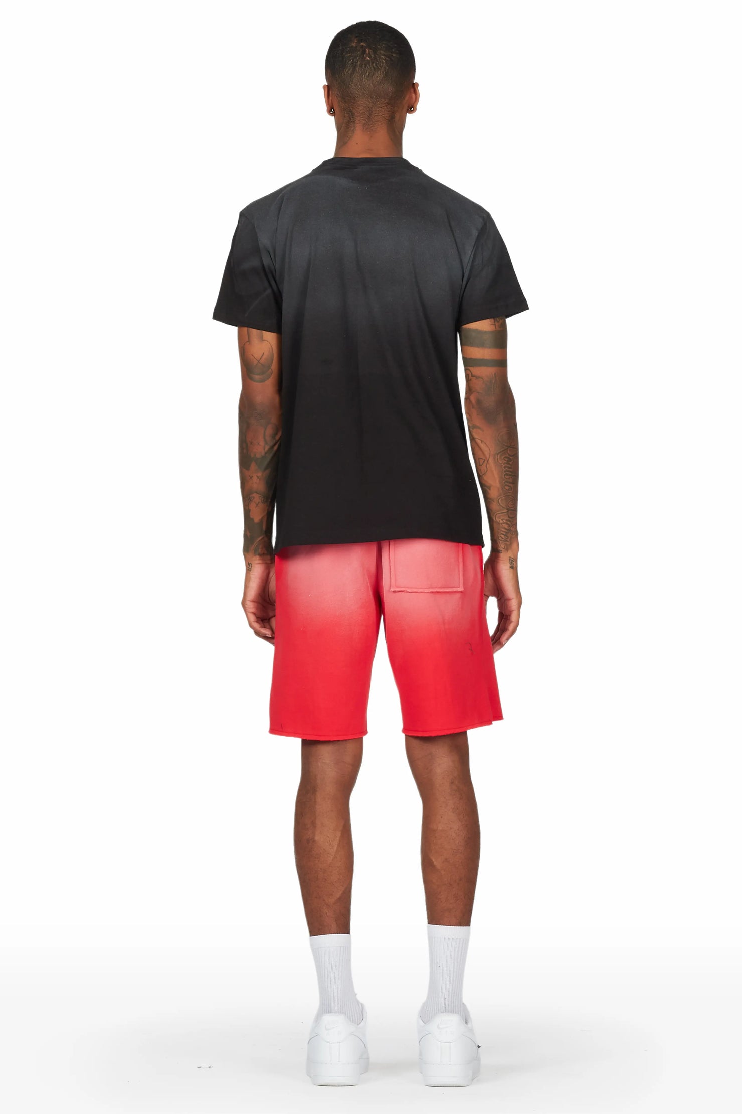 Rockstar Art Dist. Black/Red T-Shirt Short Set