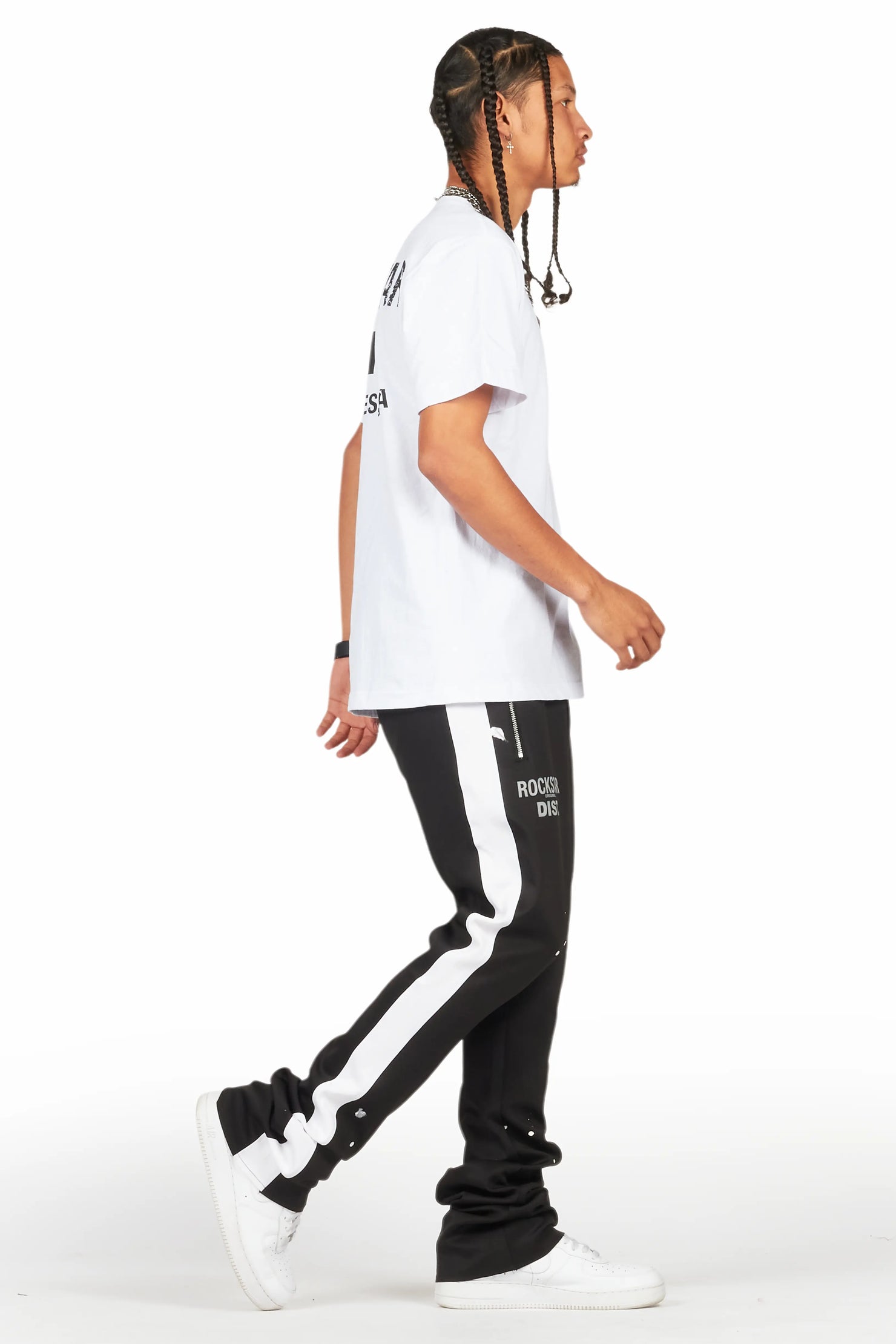 Arlo White/Black T-Shirt/Stacked Flare Track Set