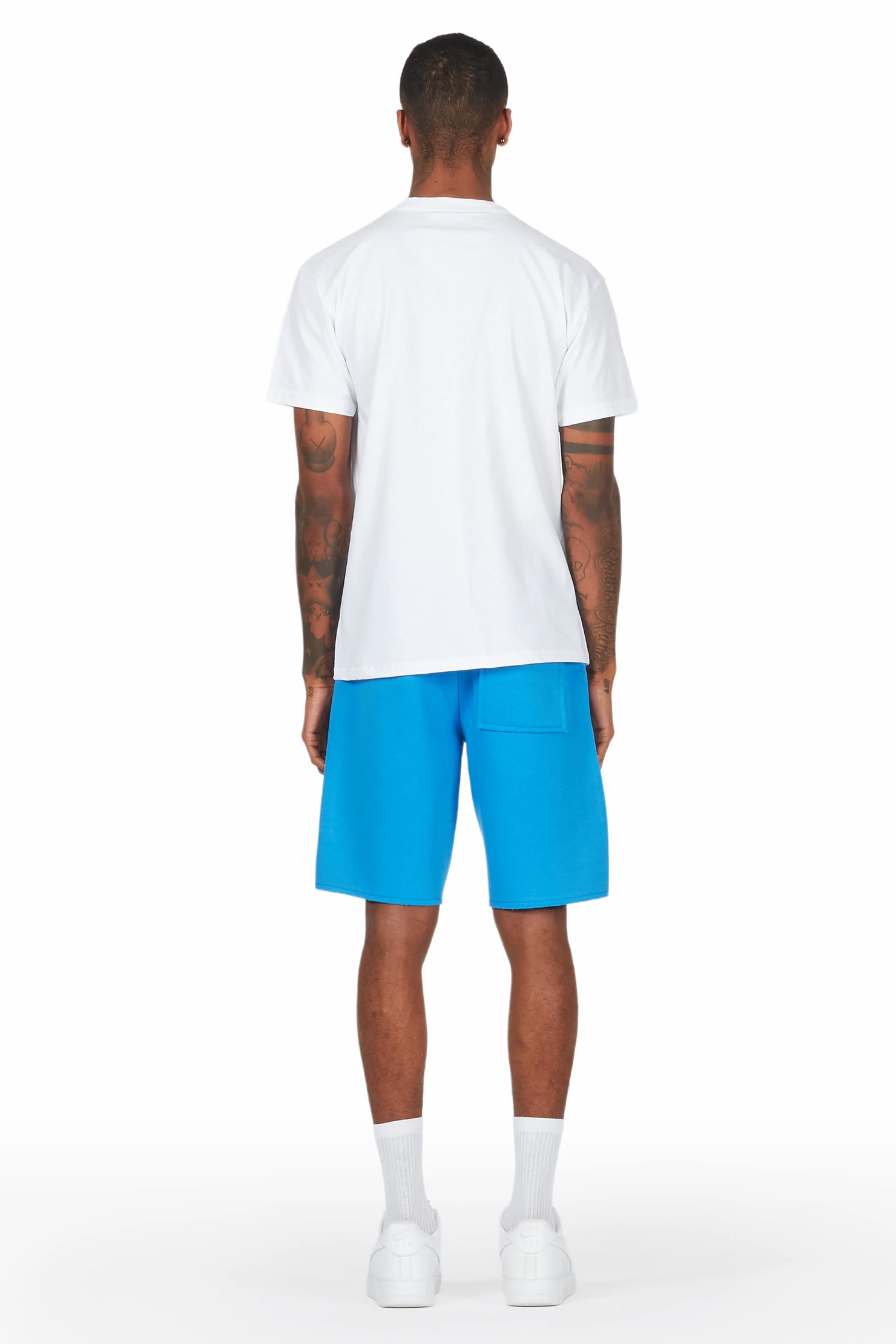 Evan White/Blue T-Shirt Short Set