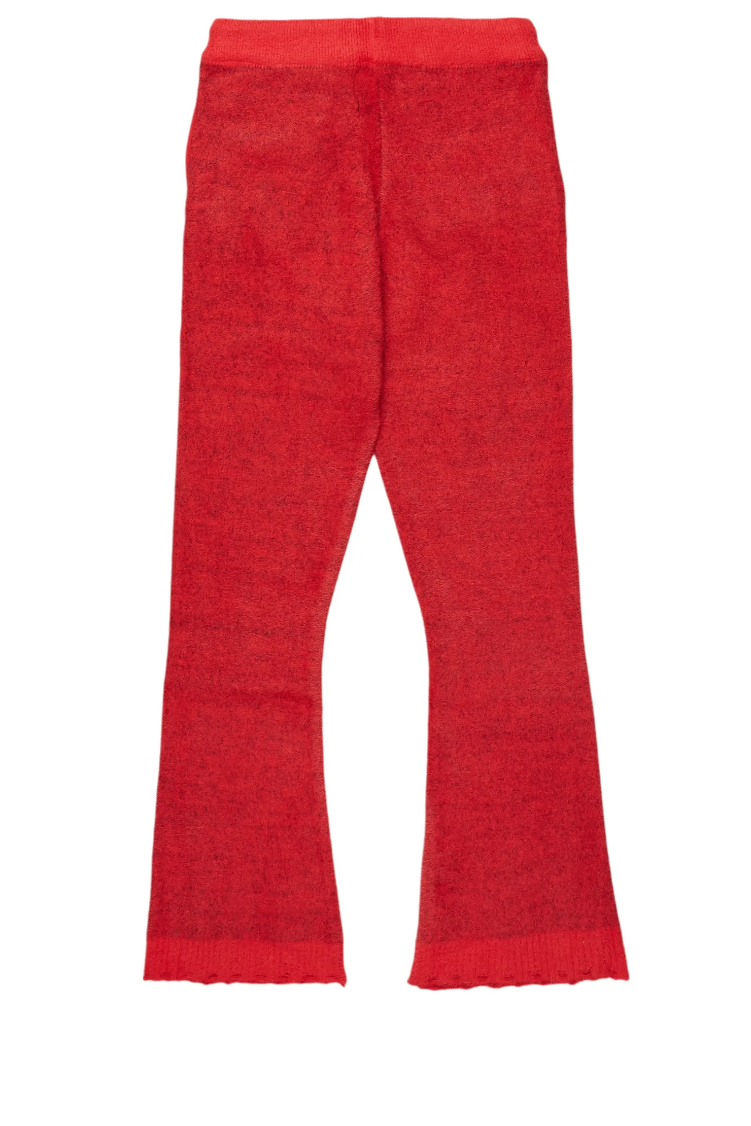 Girls Keve Red Knitted Mohair Flare Sweat Pant