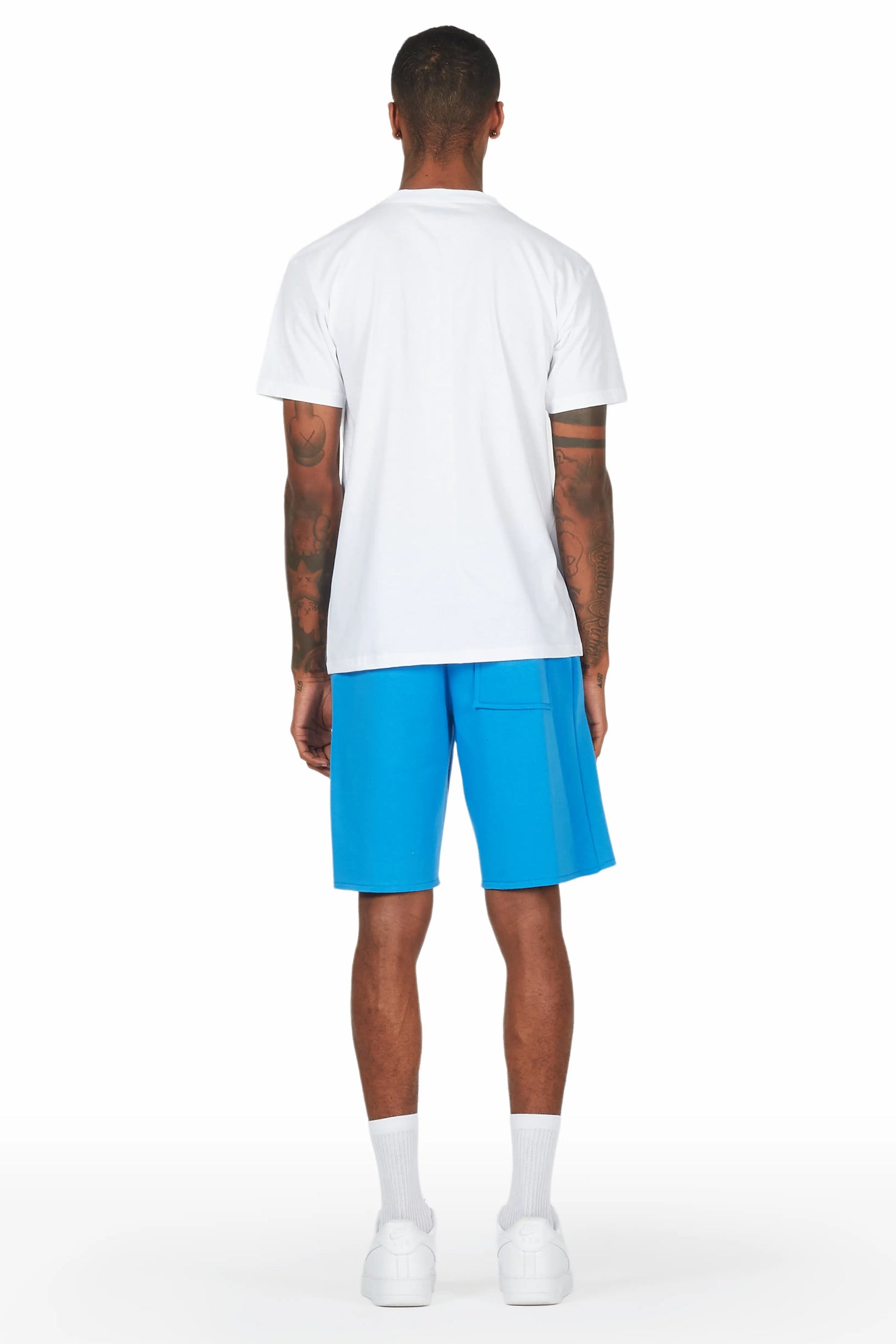 Thierry White/Blue T-Shirt/Short Set