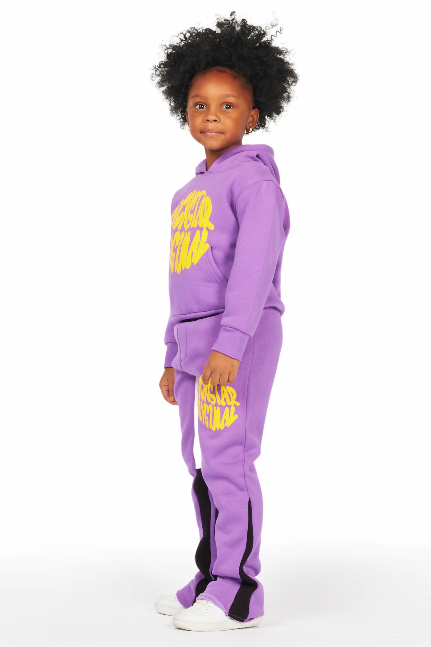 Girls Rayna Purple Stacked Pant Set