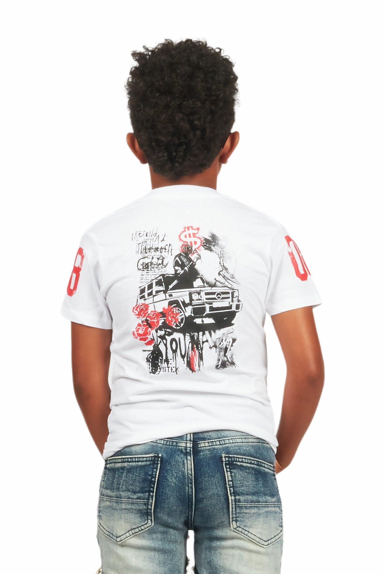 Boys Beau White Graphic T-Shirt