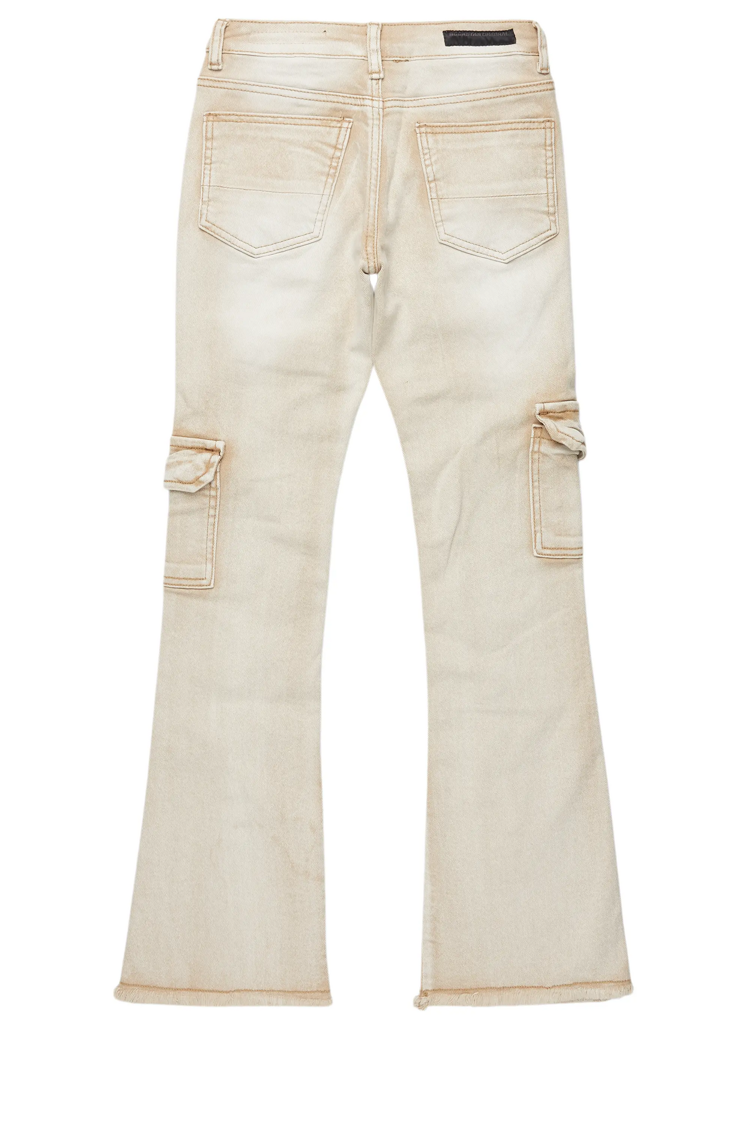 Boys Kade Beige Stacked Flare Jean