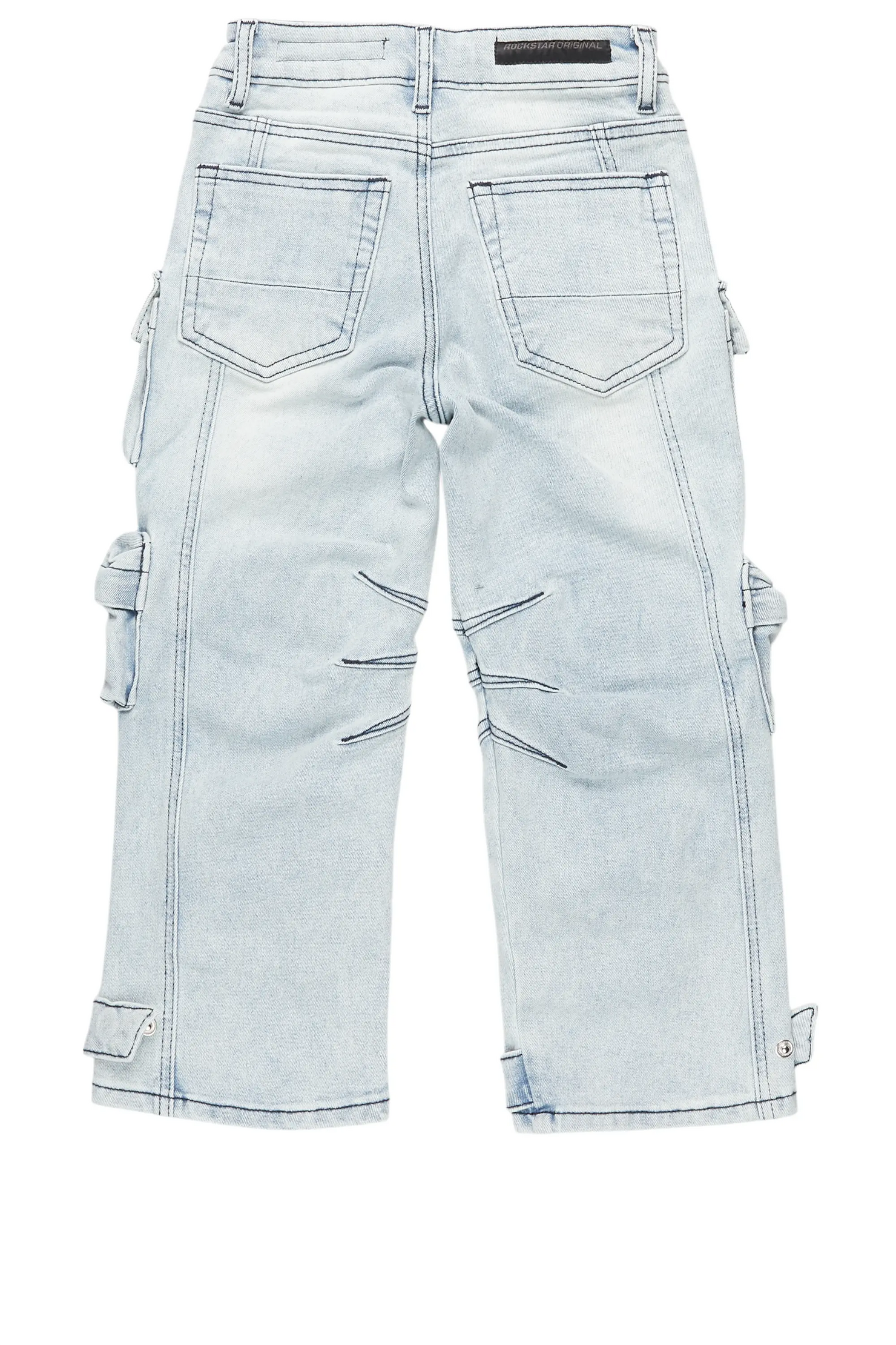 Boys Mahesh Blue Baggy Cargo Jean