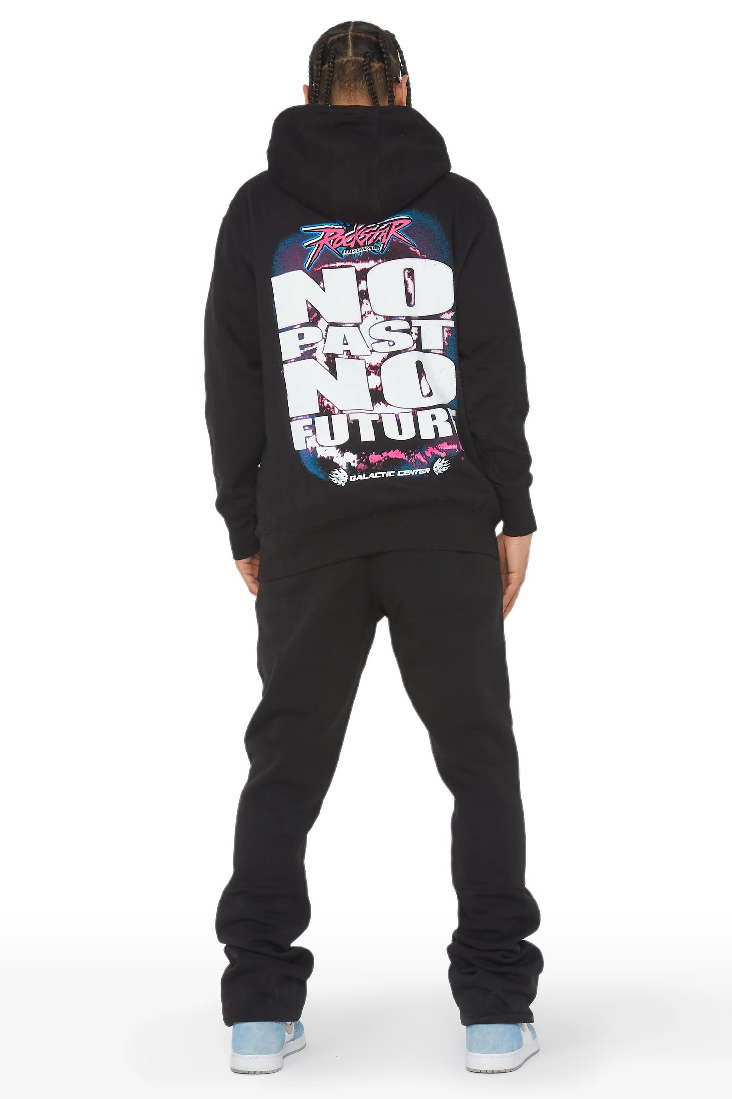 Jeton Black Graphic Hoodie Track Pant Set