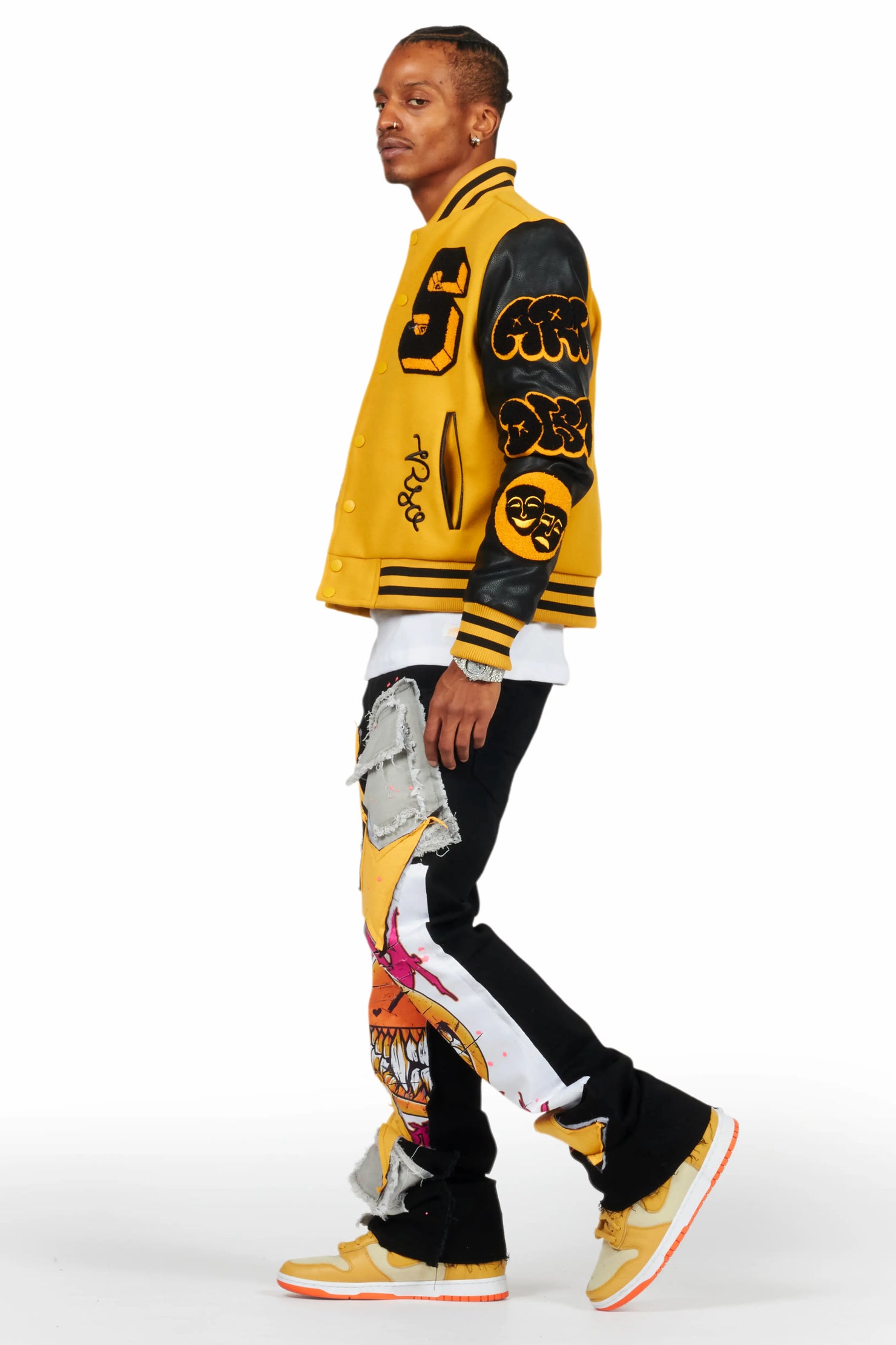 Leslaw Yellow/Black Varsity Jacket