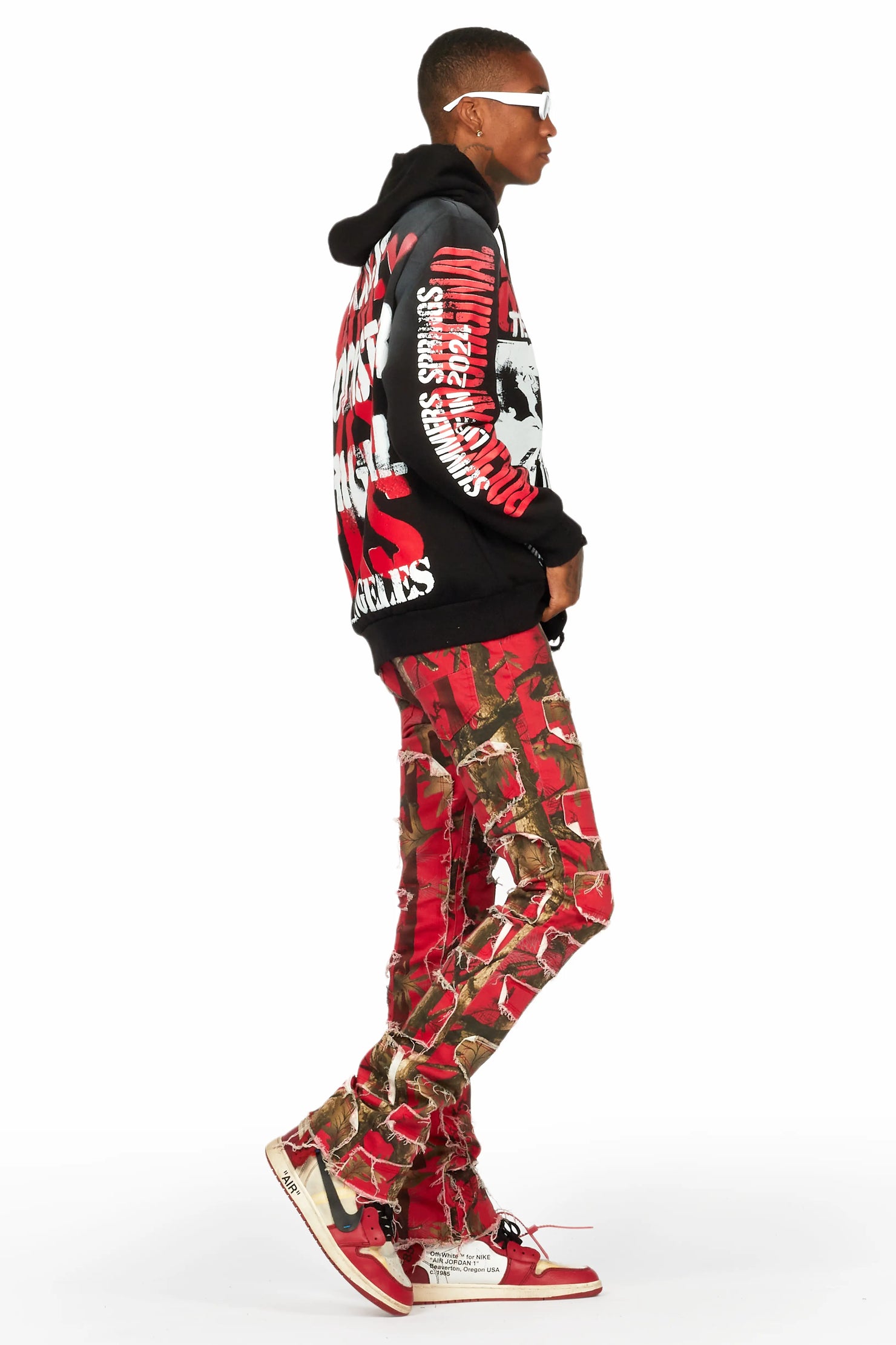 Shake Red Tree Camo Stacked Flare Jean