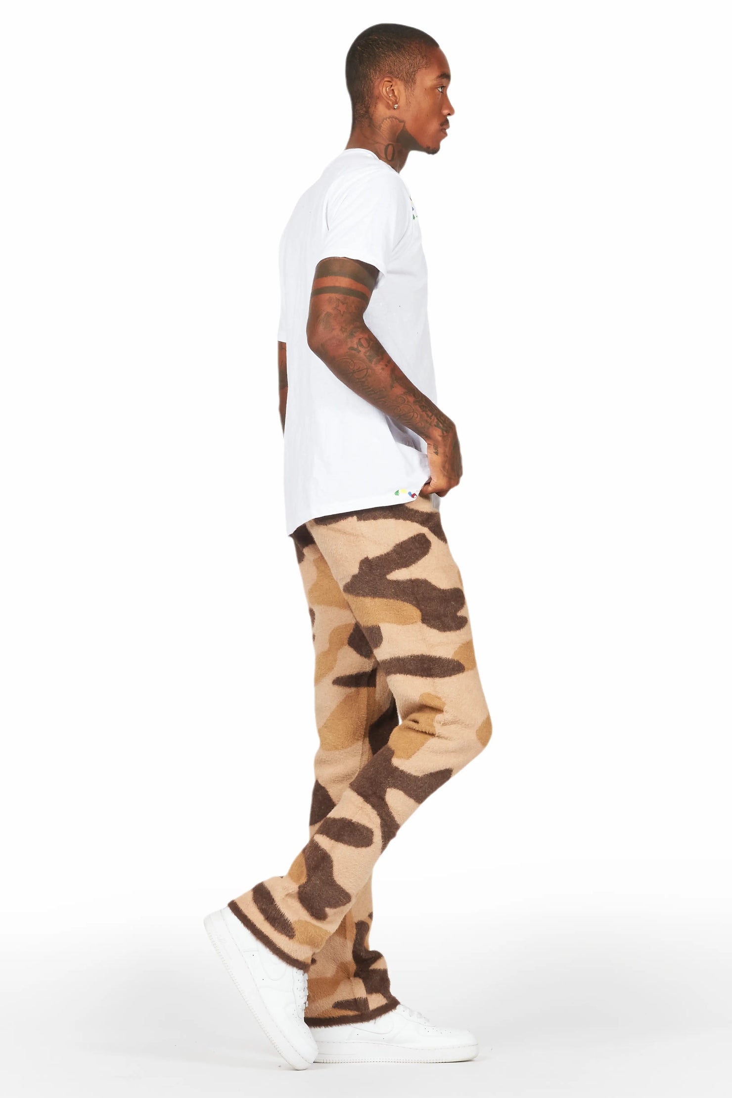 Rabi Camo Brown Knitted Mohair Pants