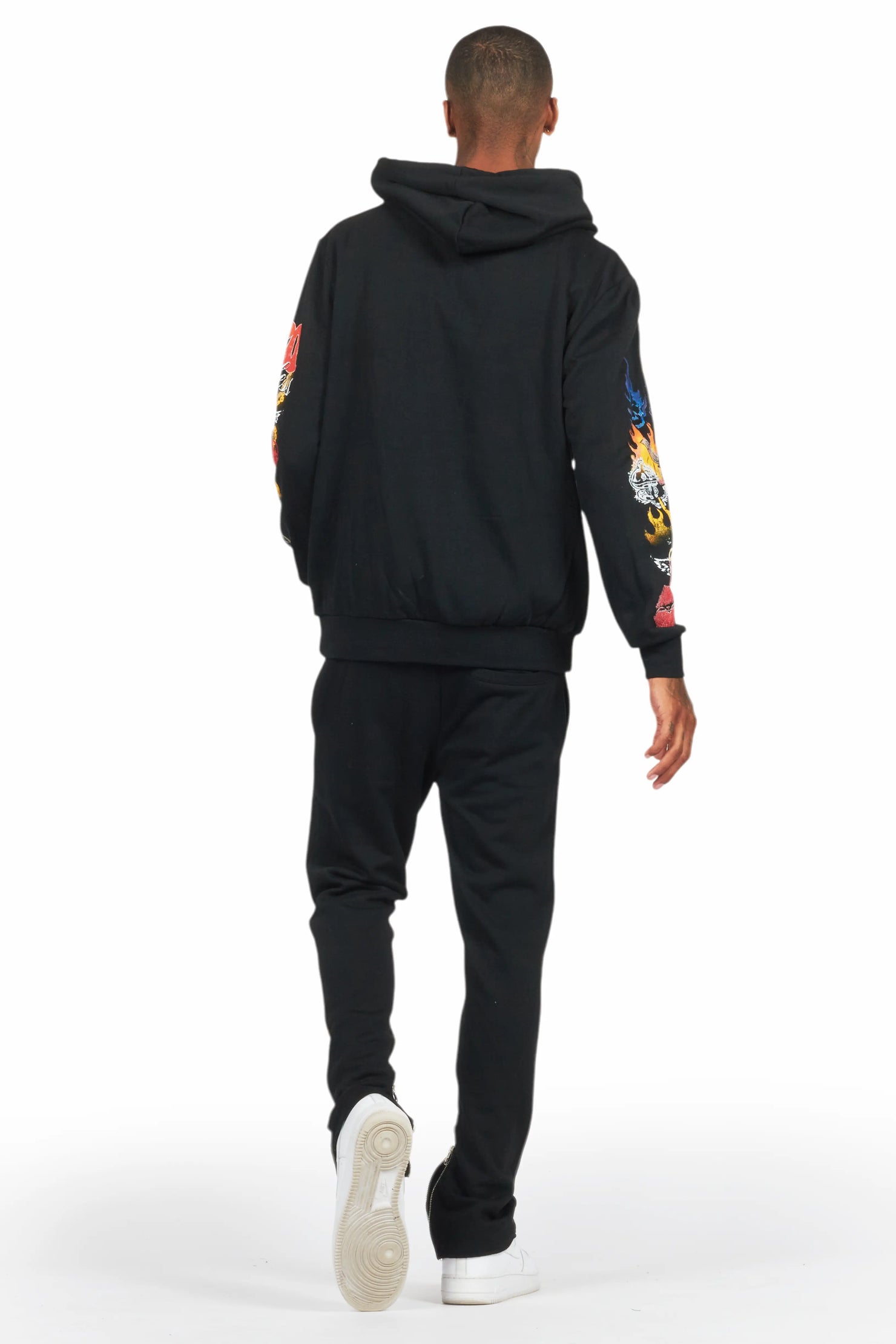 Germain Black Slim Fit Hoodie Track Set