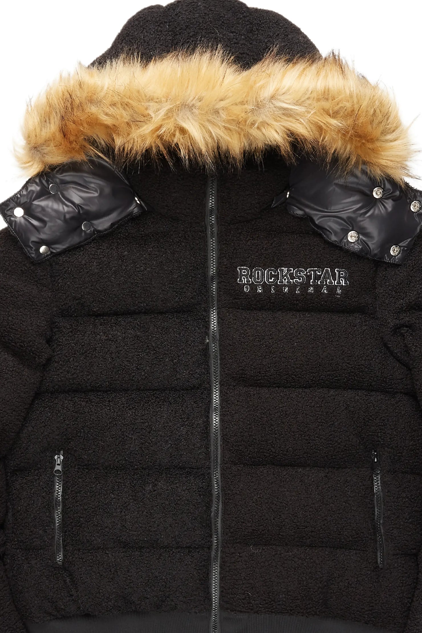 Kesia 2.0 Black Sherpa Puffer Jacket