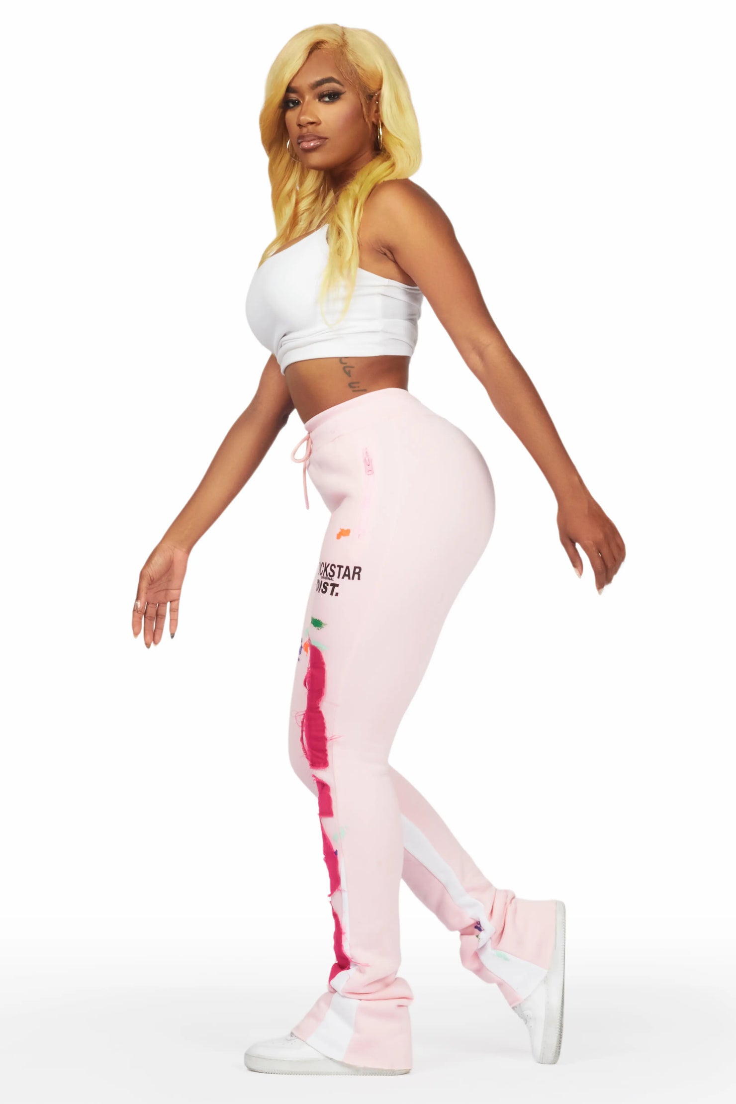 Toriauna Pink Stacked Track Pant