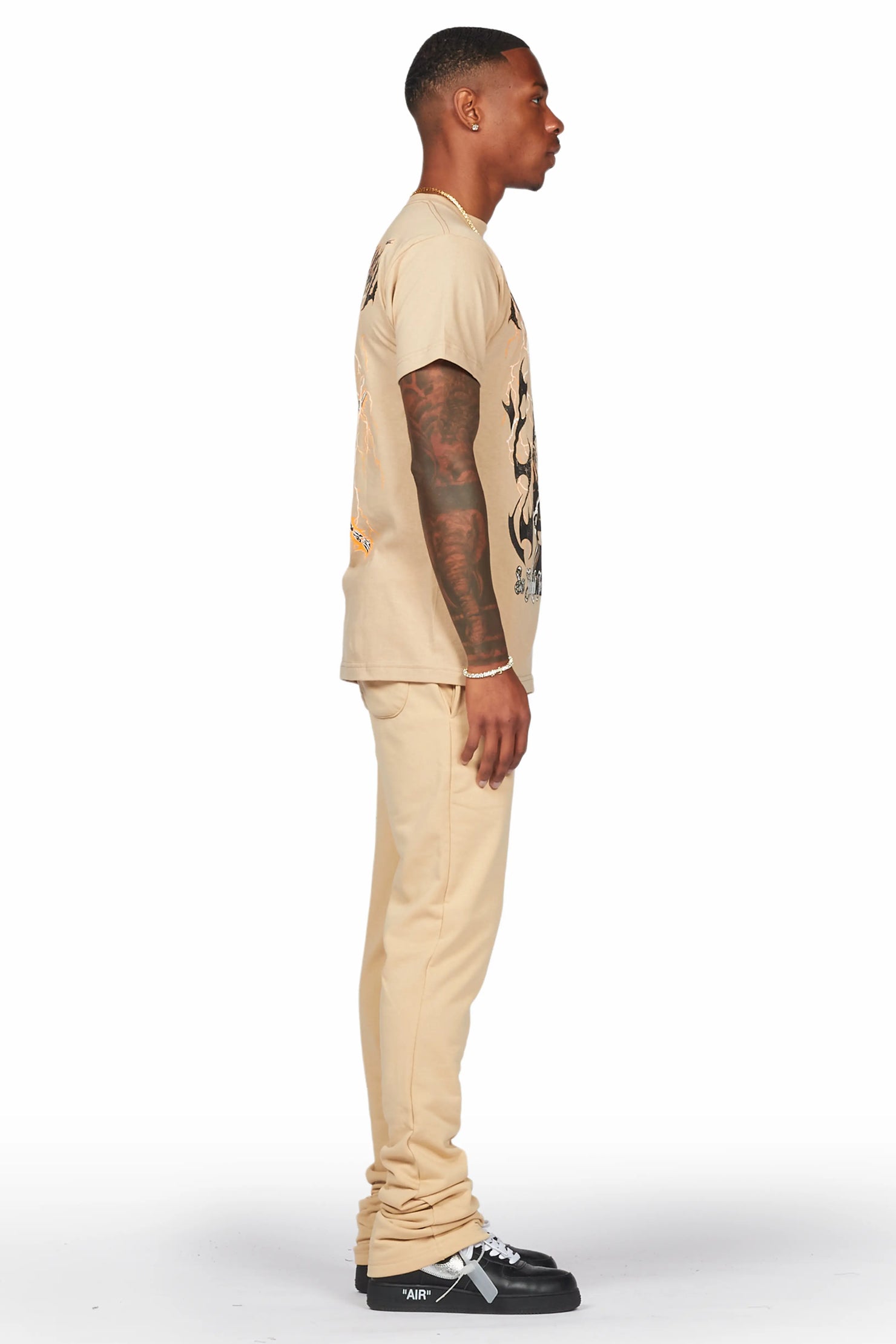 Alpine Beige Stacked Flare Pant