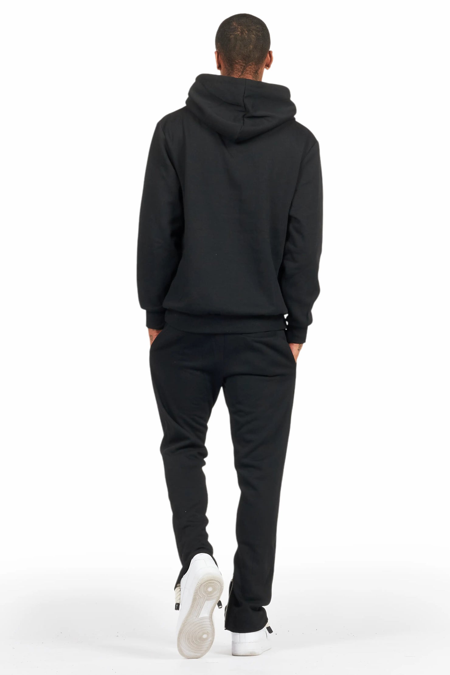 Basic Black Hoodie/Slim Fit Track Set