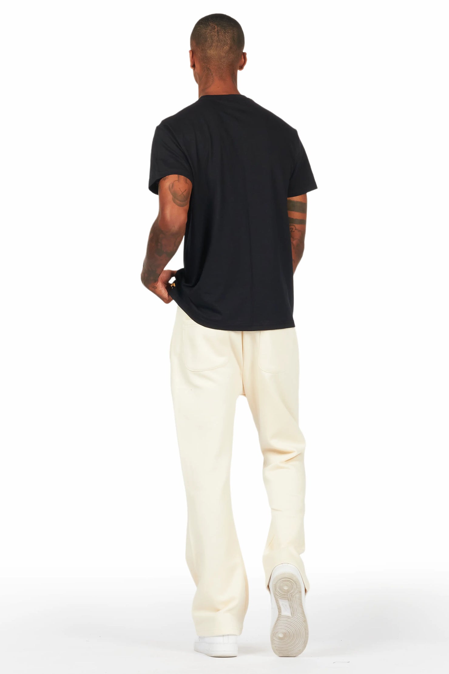 Iver Black/Beige T-Shirt/Stacked Flare Track Set