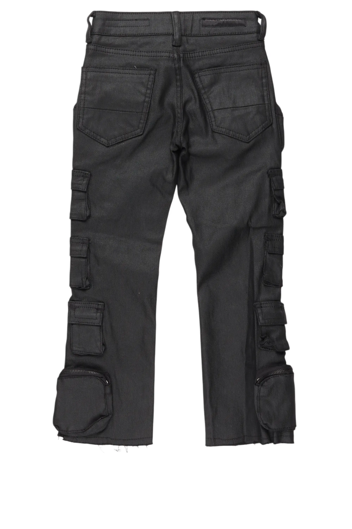 Boys Gawel Jet Black Stacked Flare Jean