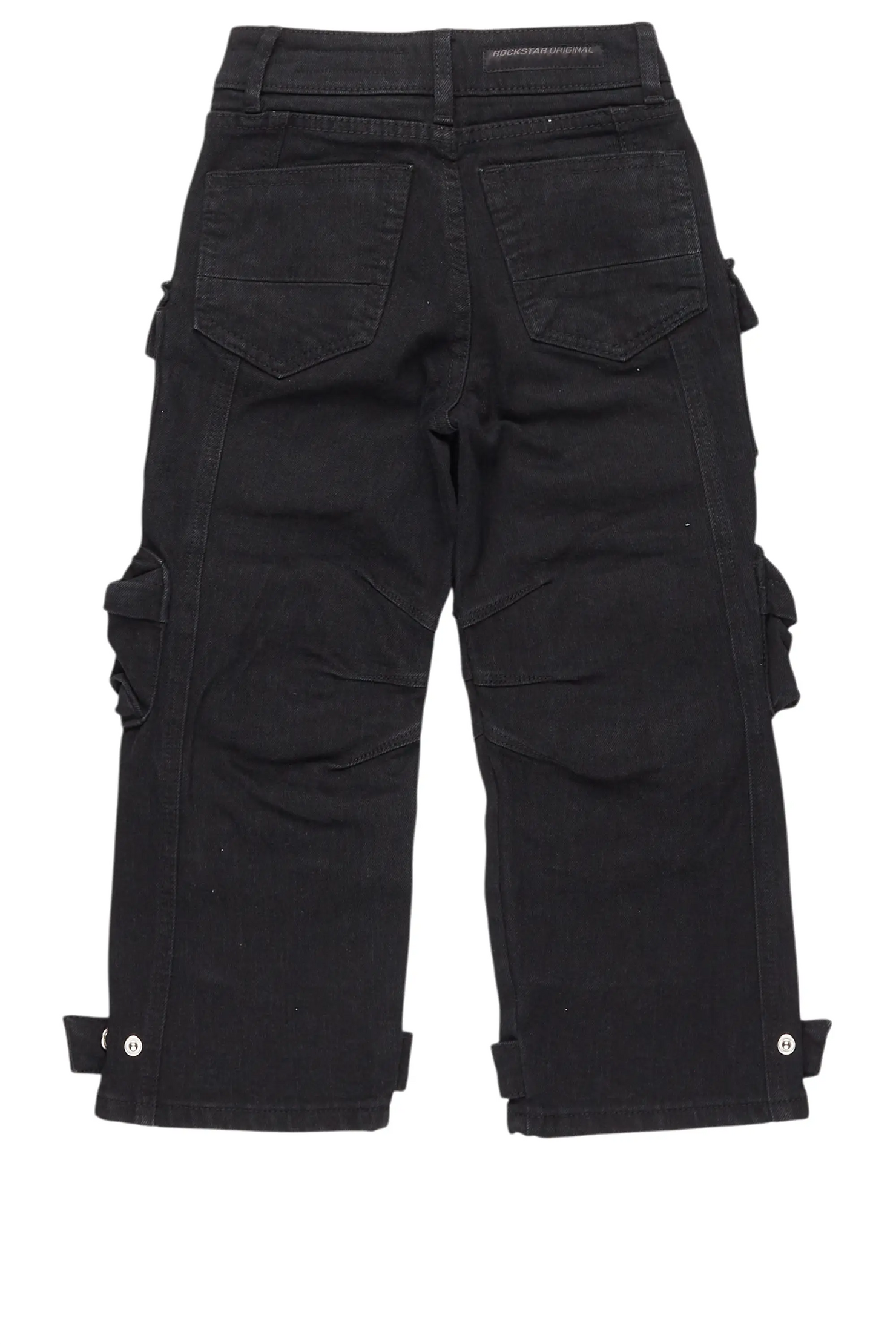 Boys Mahesh Black Baggy Cargo Jean