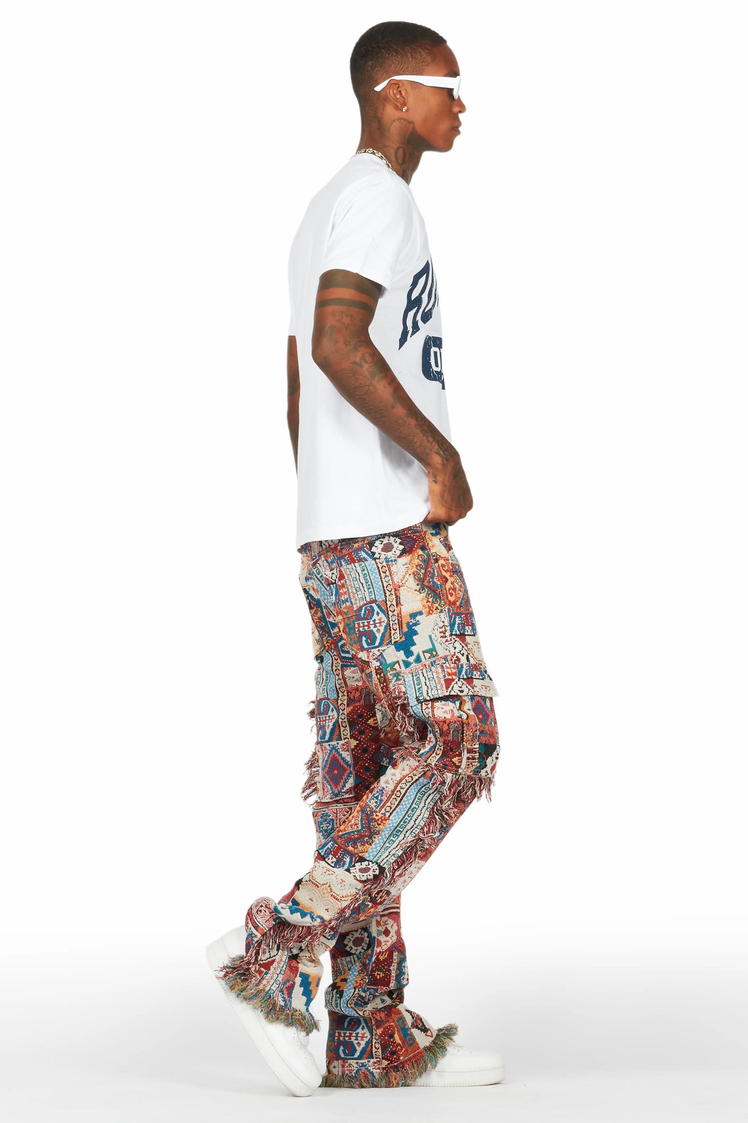 Percy Multi Tapestry Slim Flare Pants