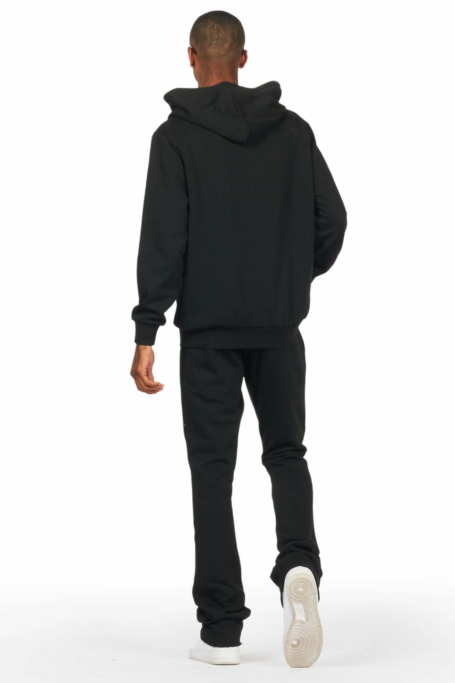 Raffer Black Hoodie/Stacked Flare Track Set