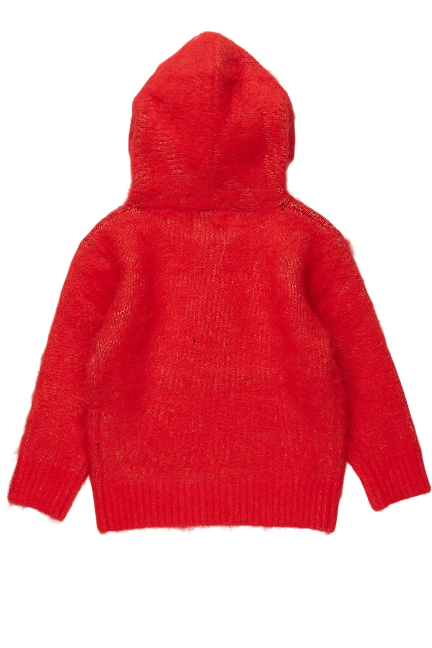 Boys Andros Red Graphic Knit Hoodie