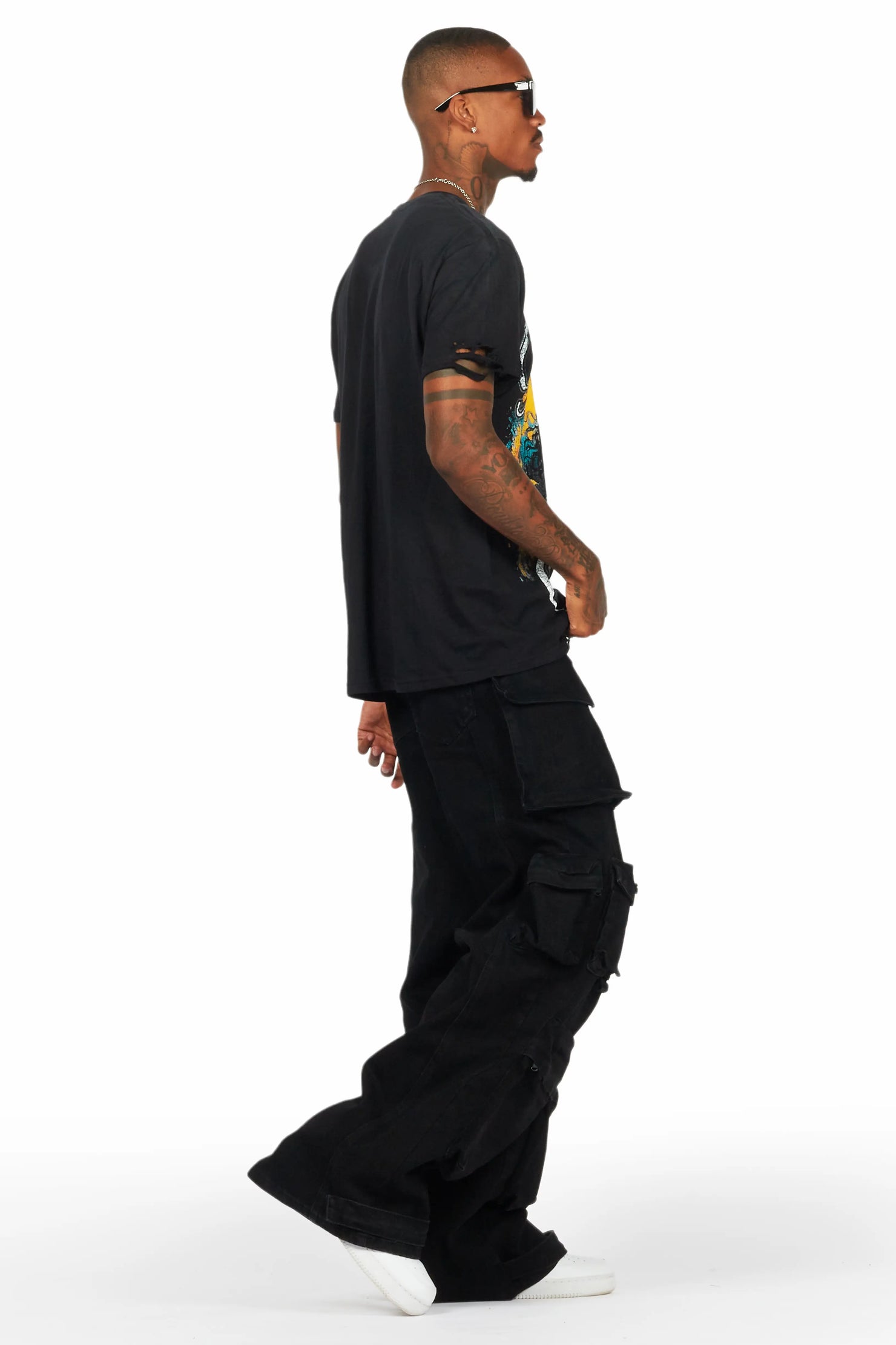 Mahesh Black Baggy Cargo Jean