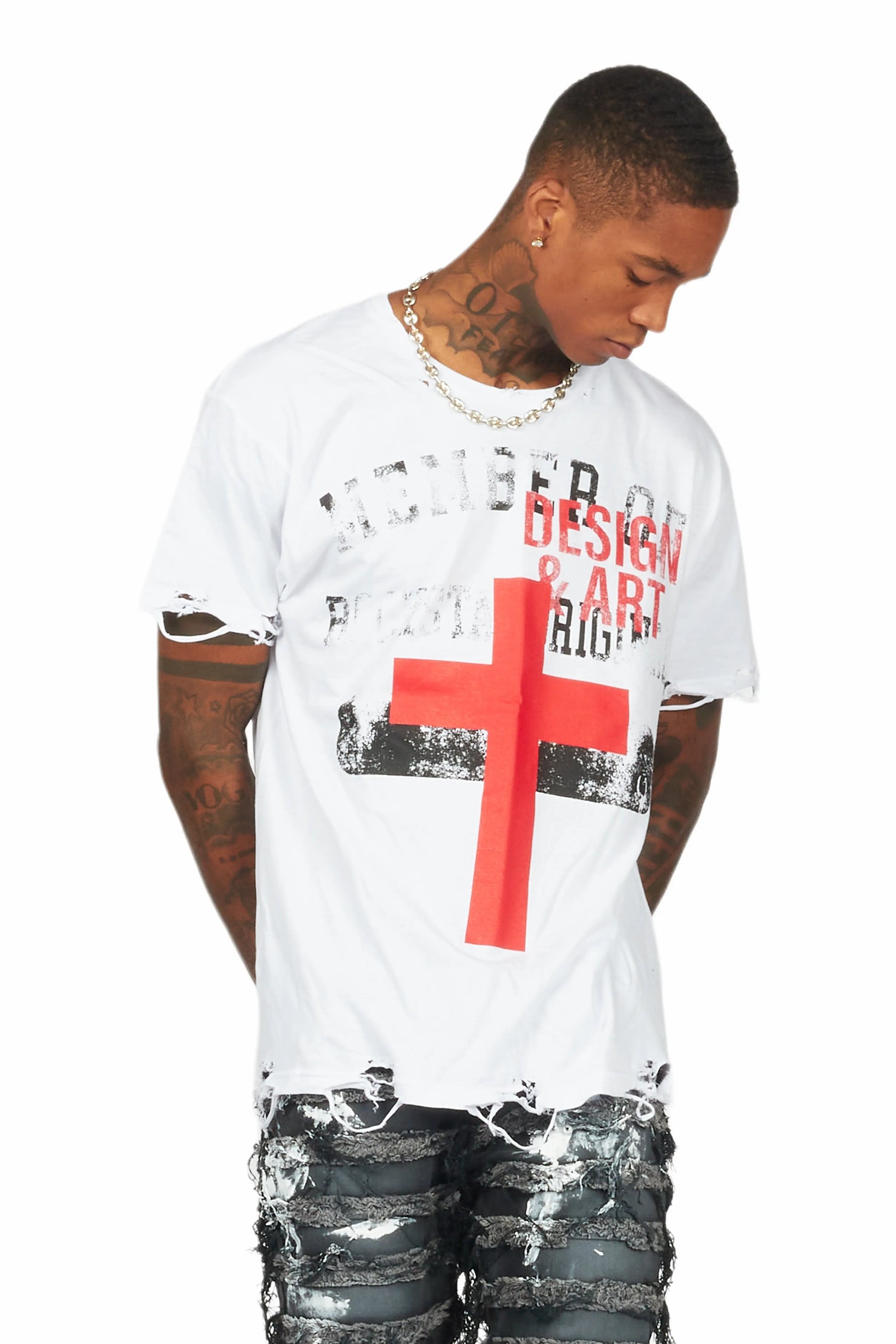 Jahan White Oversized Graphic T-Shirt