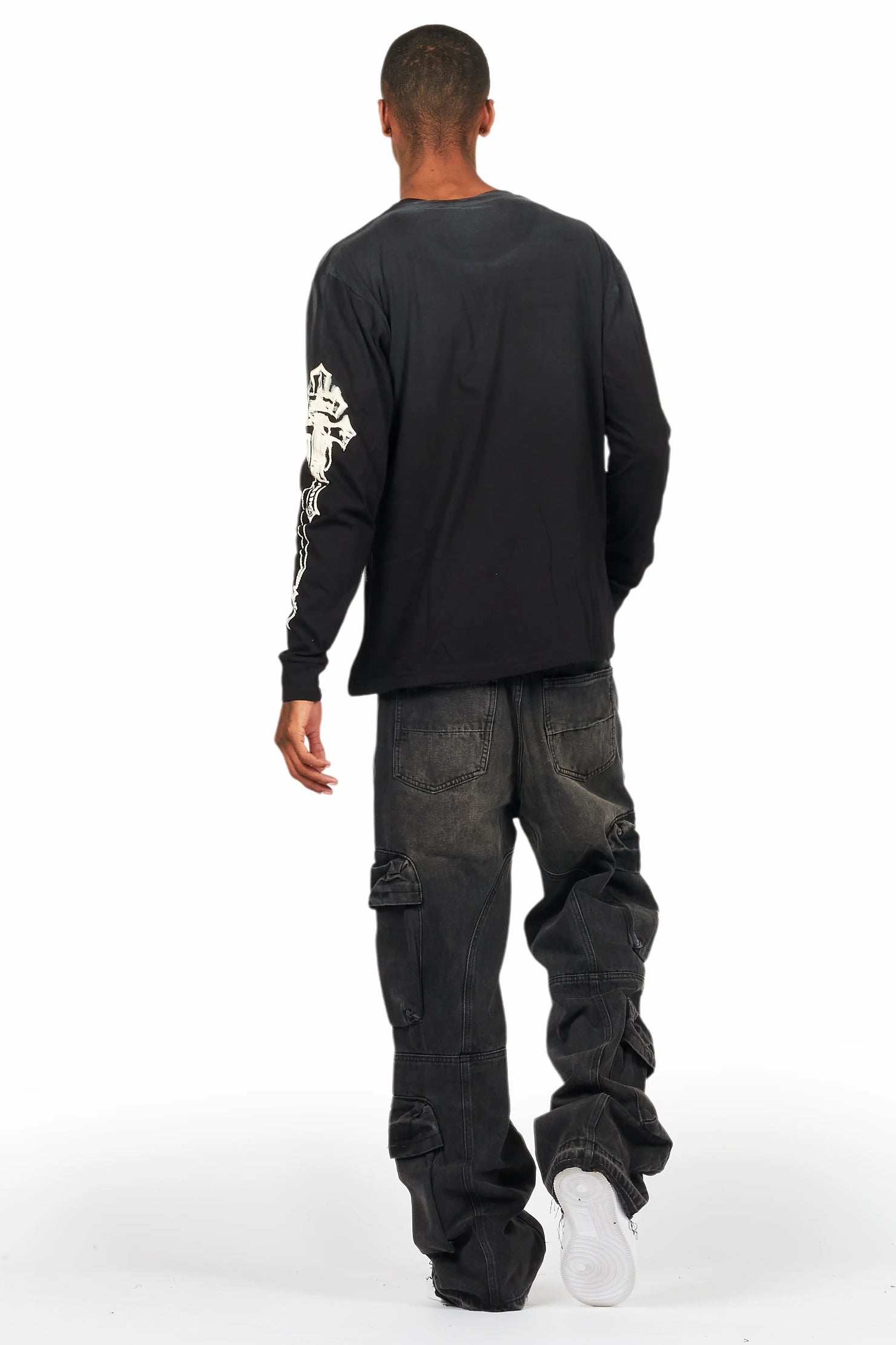 Danby Black Long Sleeve T-Shirt/Baggy Cargo Jean Bundle