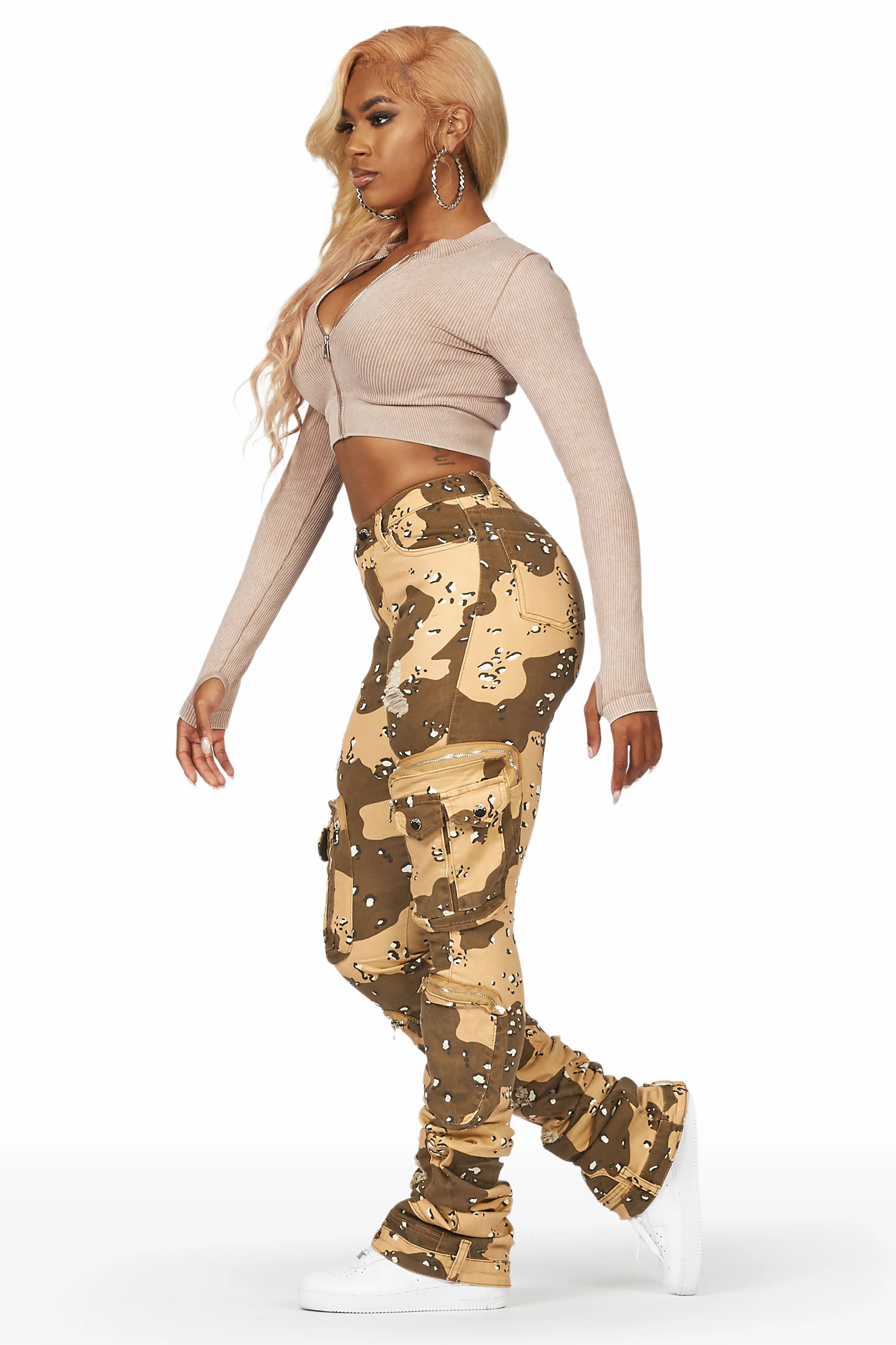 CAMO HQ - American Desert Night Camouflage Pattern (DNCP) CAMO Women's  Leggings with pockets