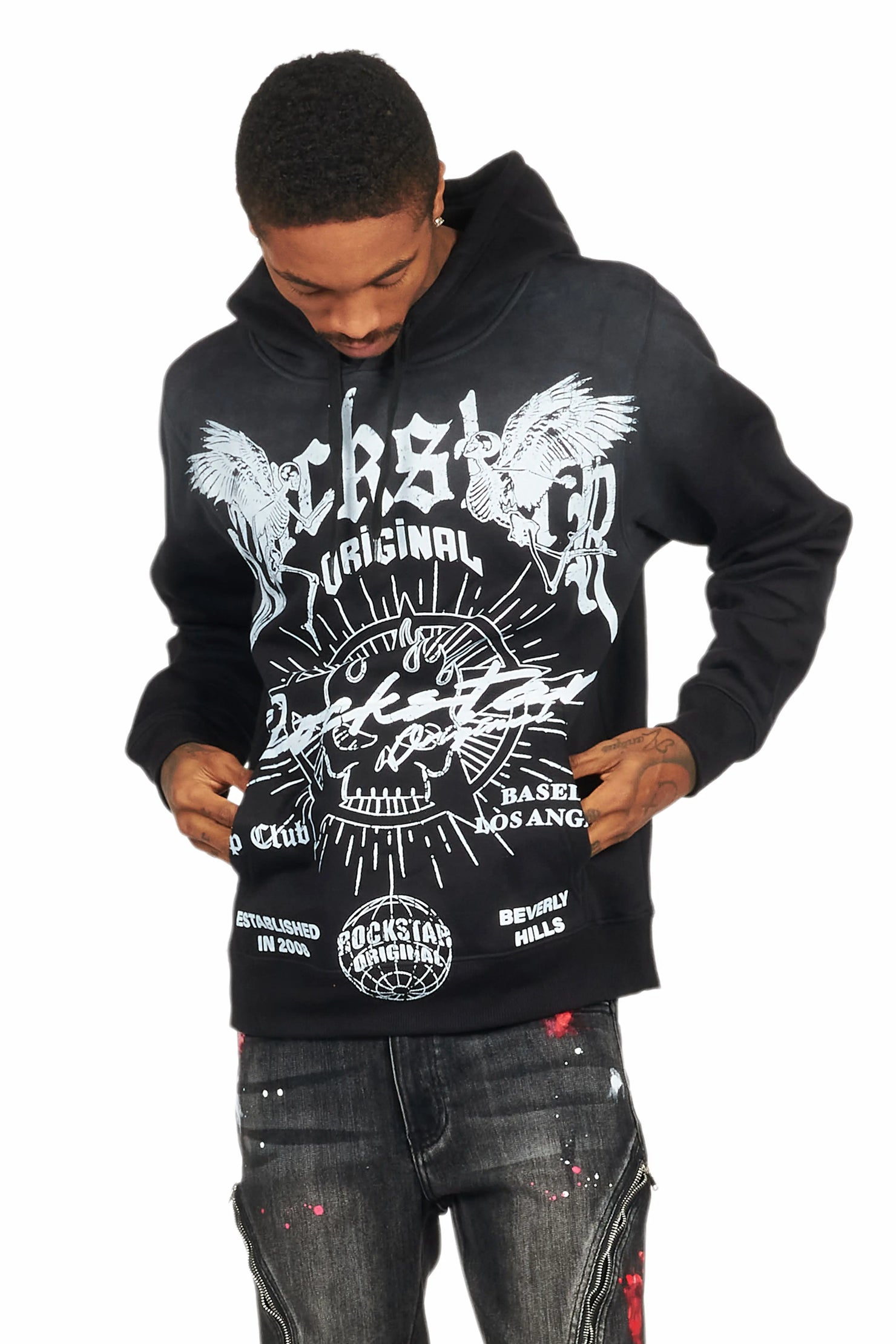 Tally Black Graphic Hoodie