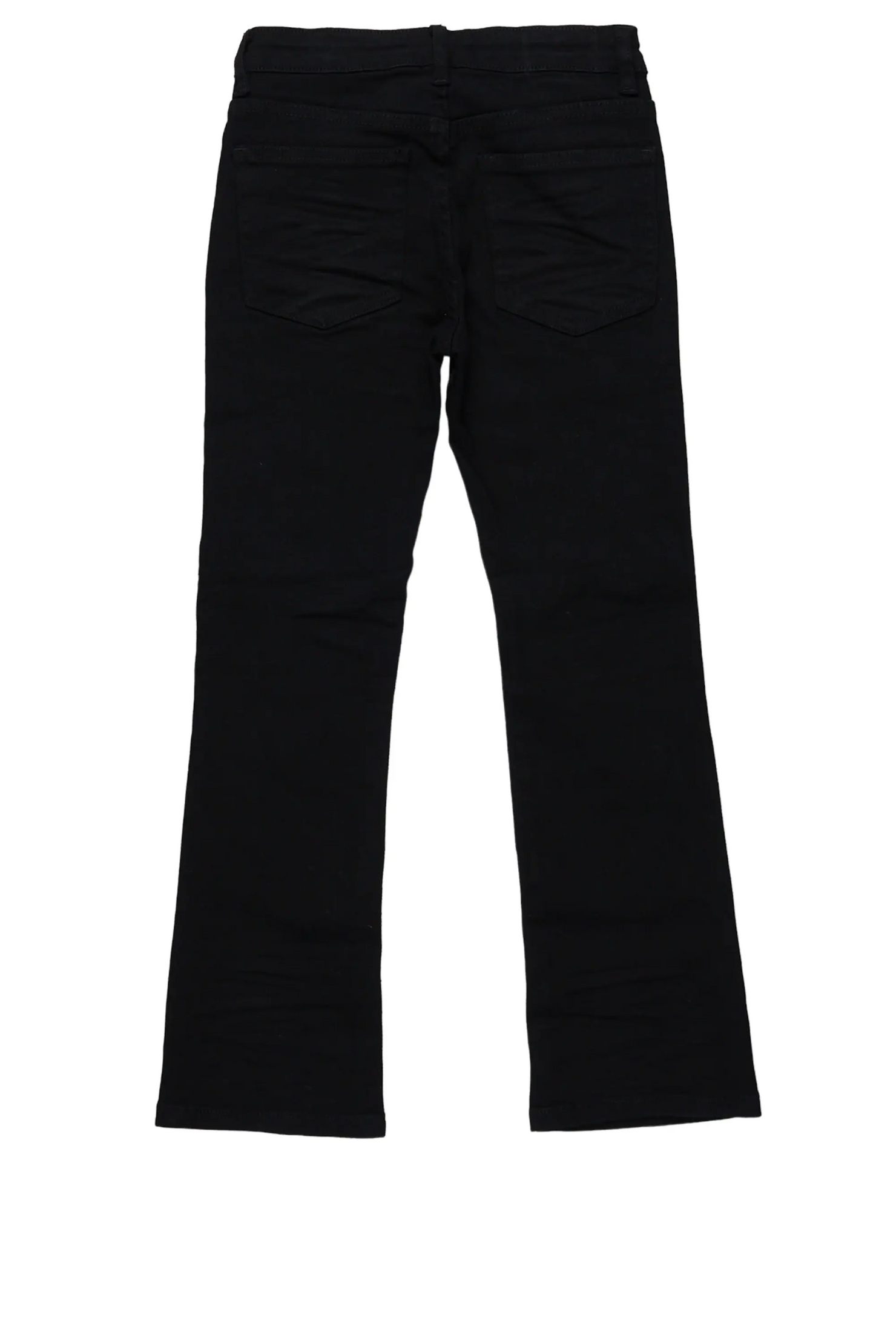 Girls Xaila Jet Black Stacked Flare Jean