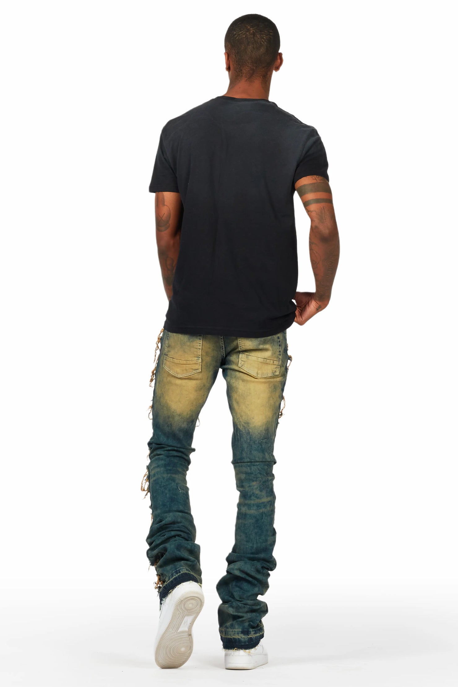 Cargan Black T-Shirt Stacked Flare Jean Bundle