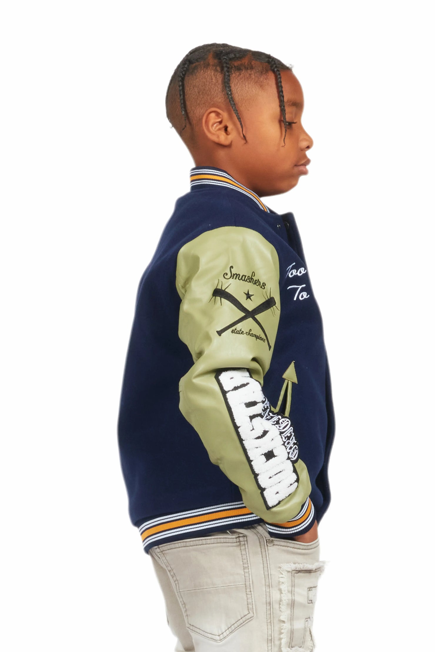 Boys Shexter Navy Varsity Jacket